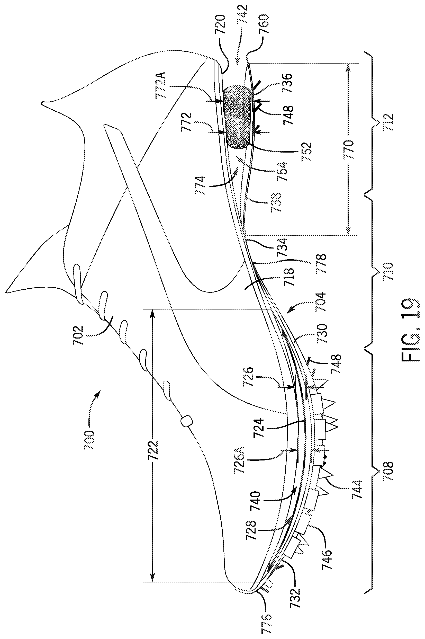 Patent US12426676 Figure 13 – Article of footwear having a sole plate