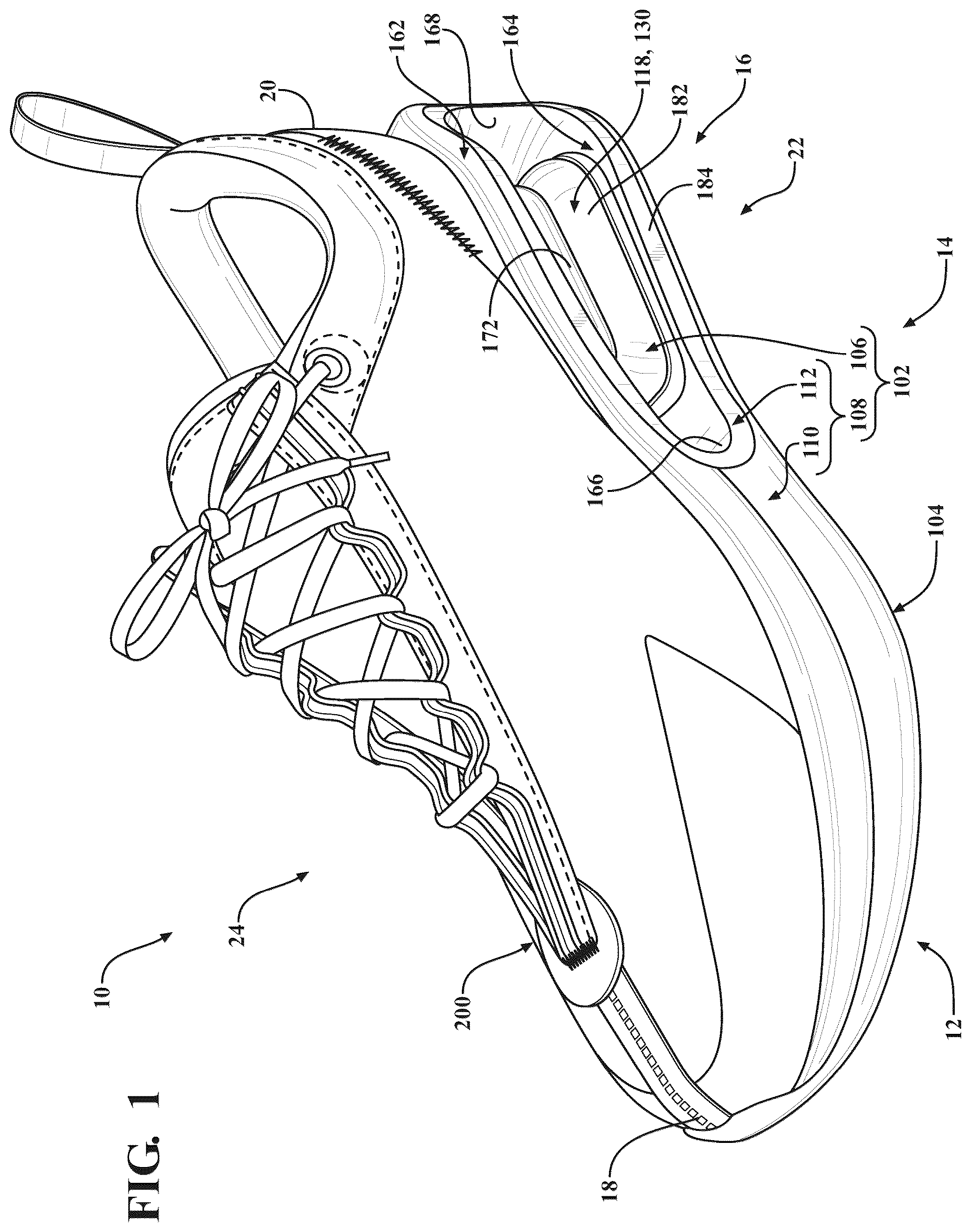 Patent US12426677 Figure 1 – Sole structure for article of footwear