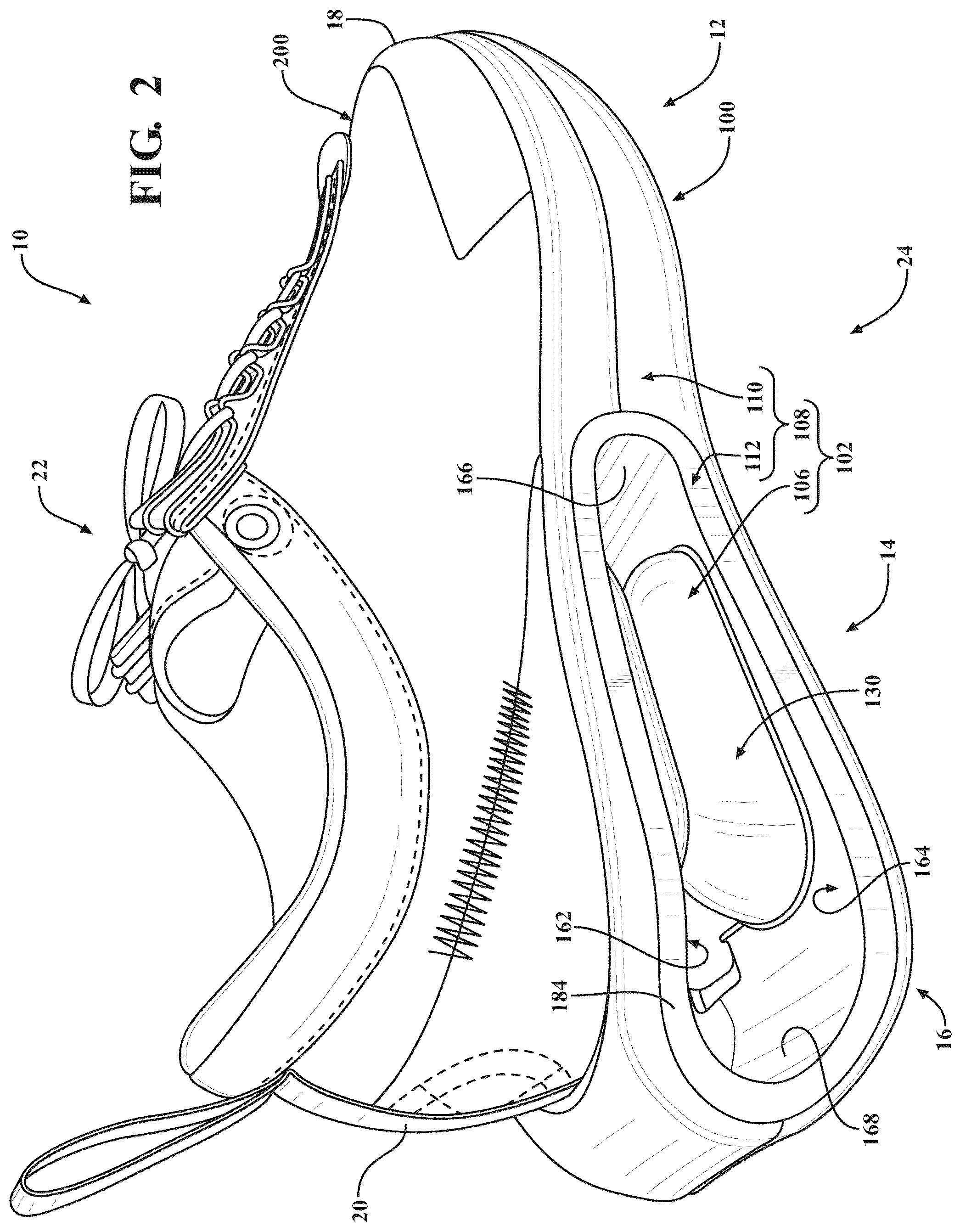 Patent US12426677 Figure 2 – Sole structure for article of footwear
