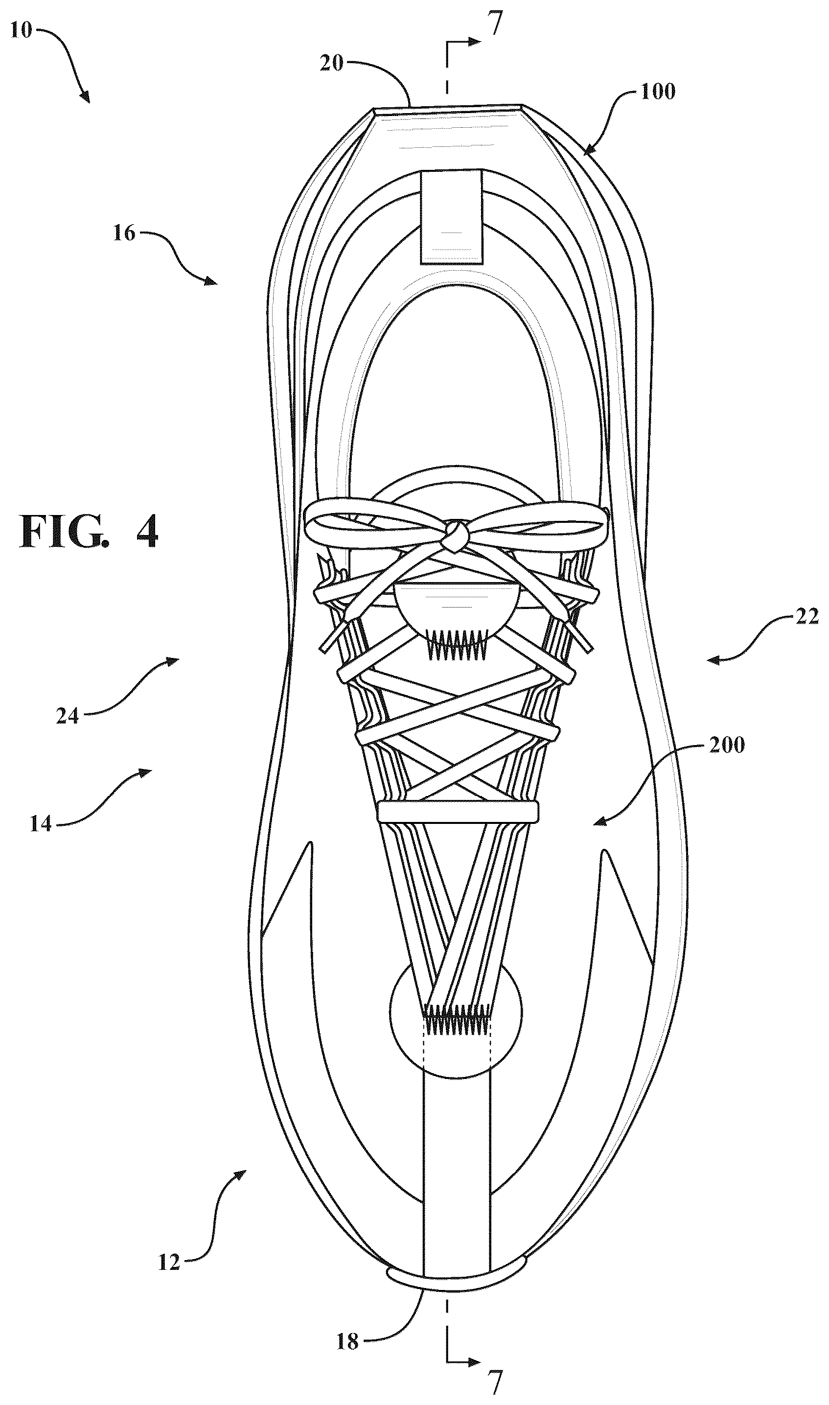 Patent US12426677 Figure 4 – Sole structure for article of footwear