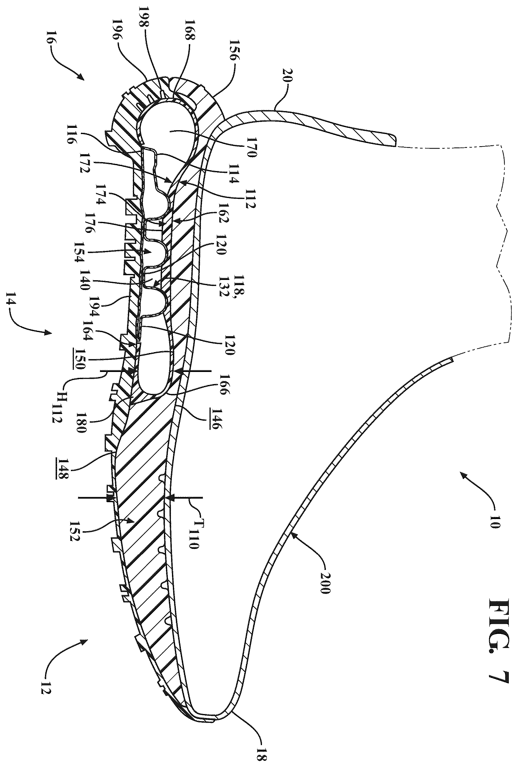 Patent US12426677 Figure 7 – Sole structure for article of footwear