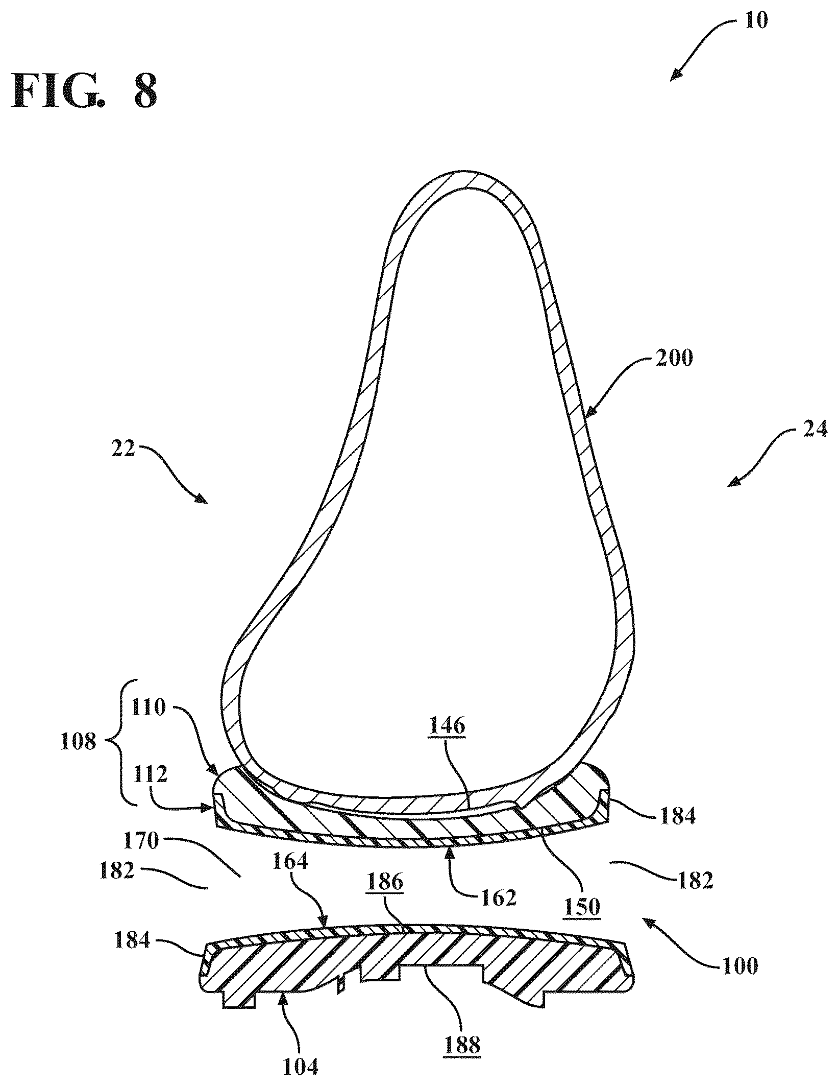 Patent US12426677 Figure 8 – Sole structure for article of footwear