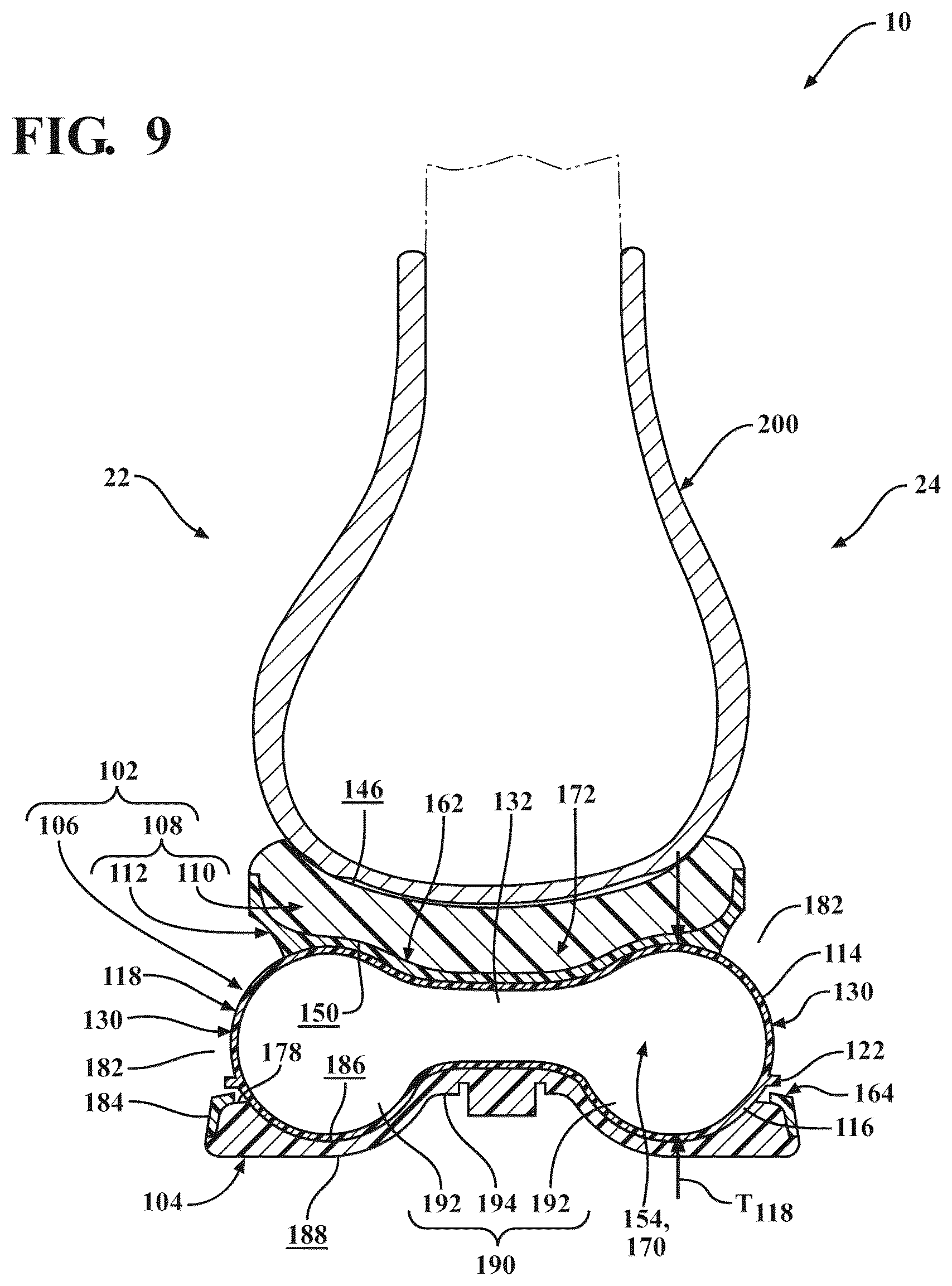Patent US12426677 Figure 9 – Sole structure for article of footwear