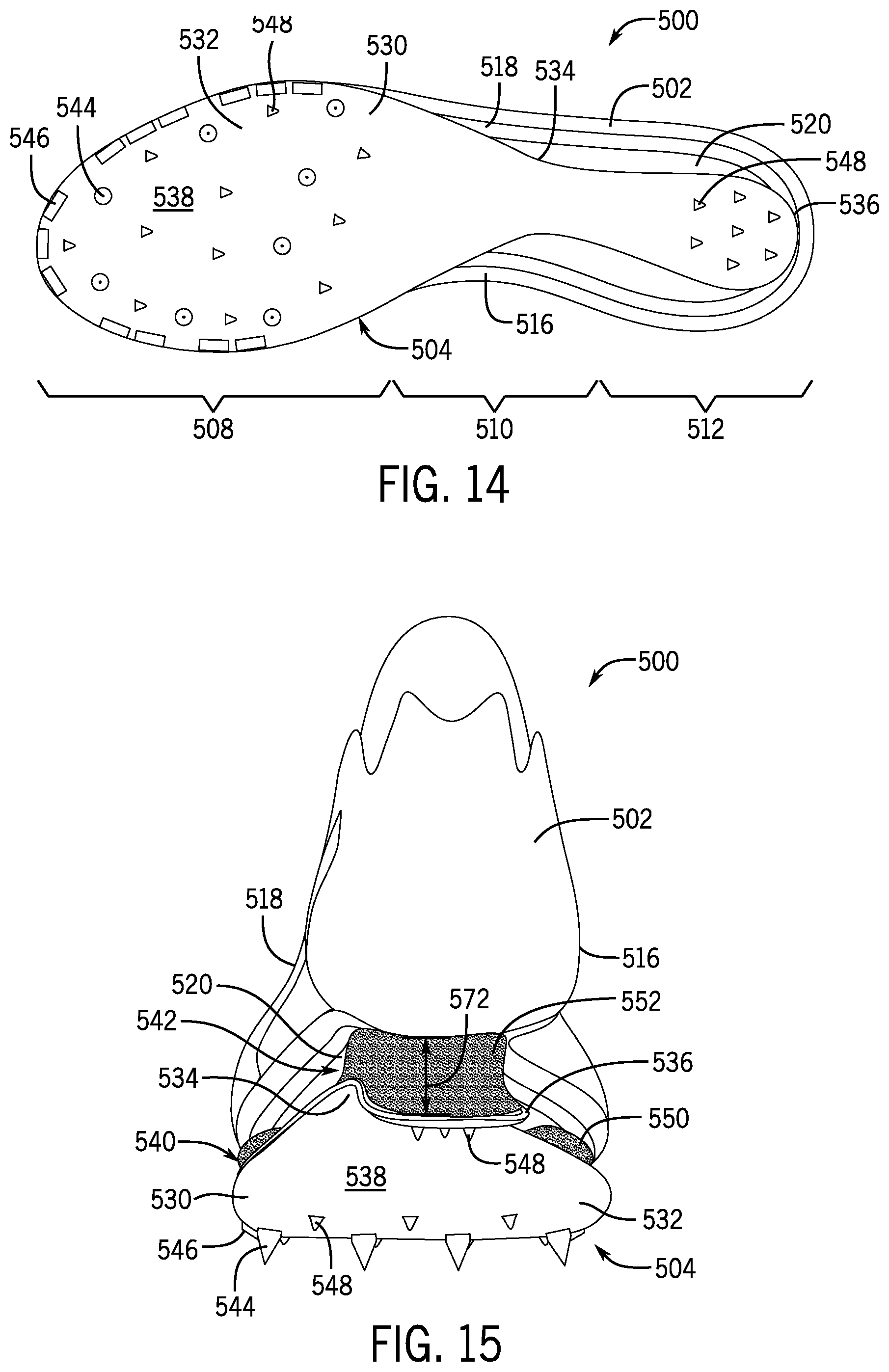 Patent US12426678 Figure 10 – Article of footwear having a sole plate