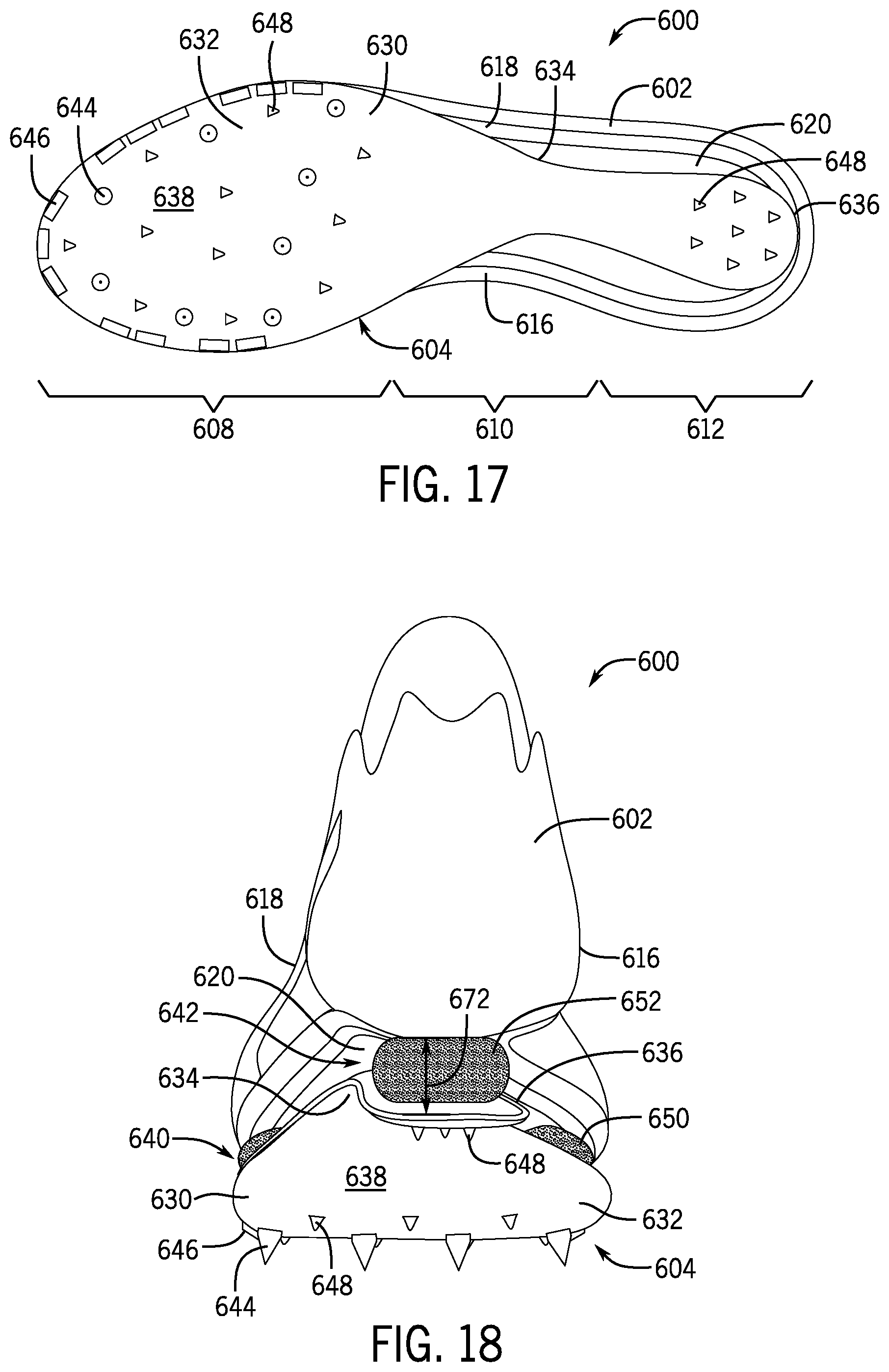 Patent US12426678 Figure 12 – Article of footwear having a sole plate