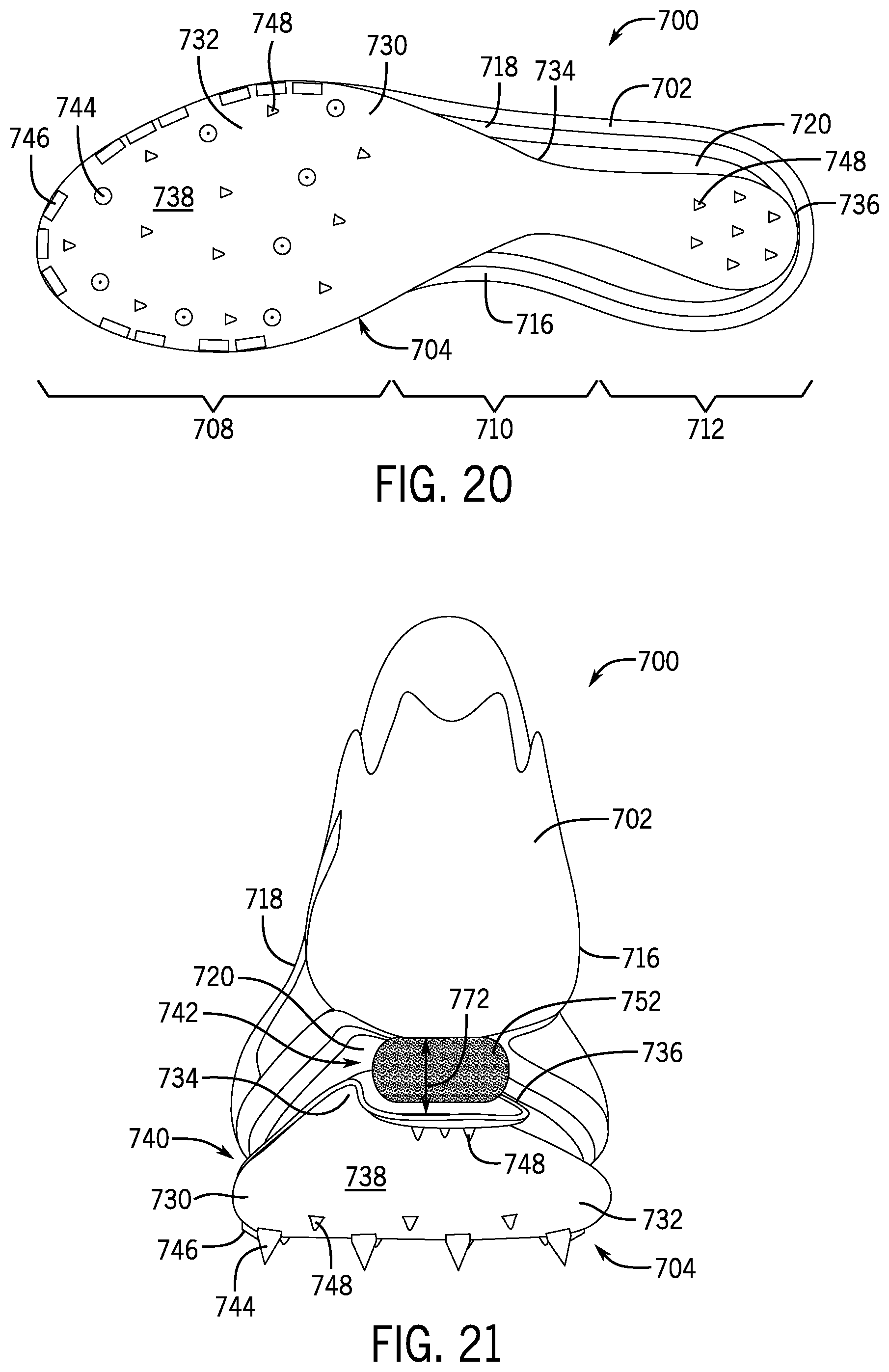 Patent US12426678 Figure 14 – Article of footwear having a sole plate