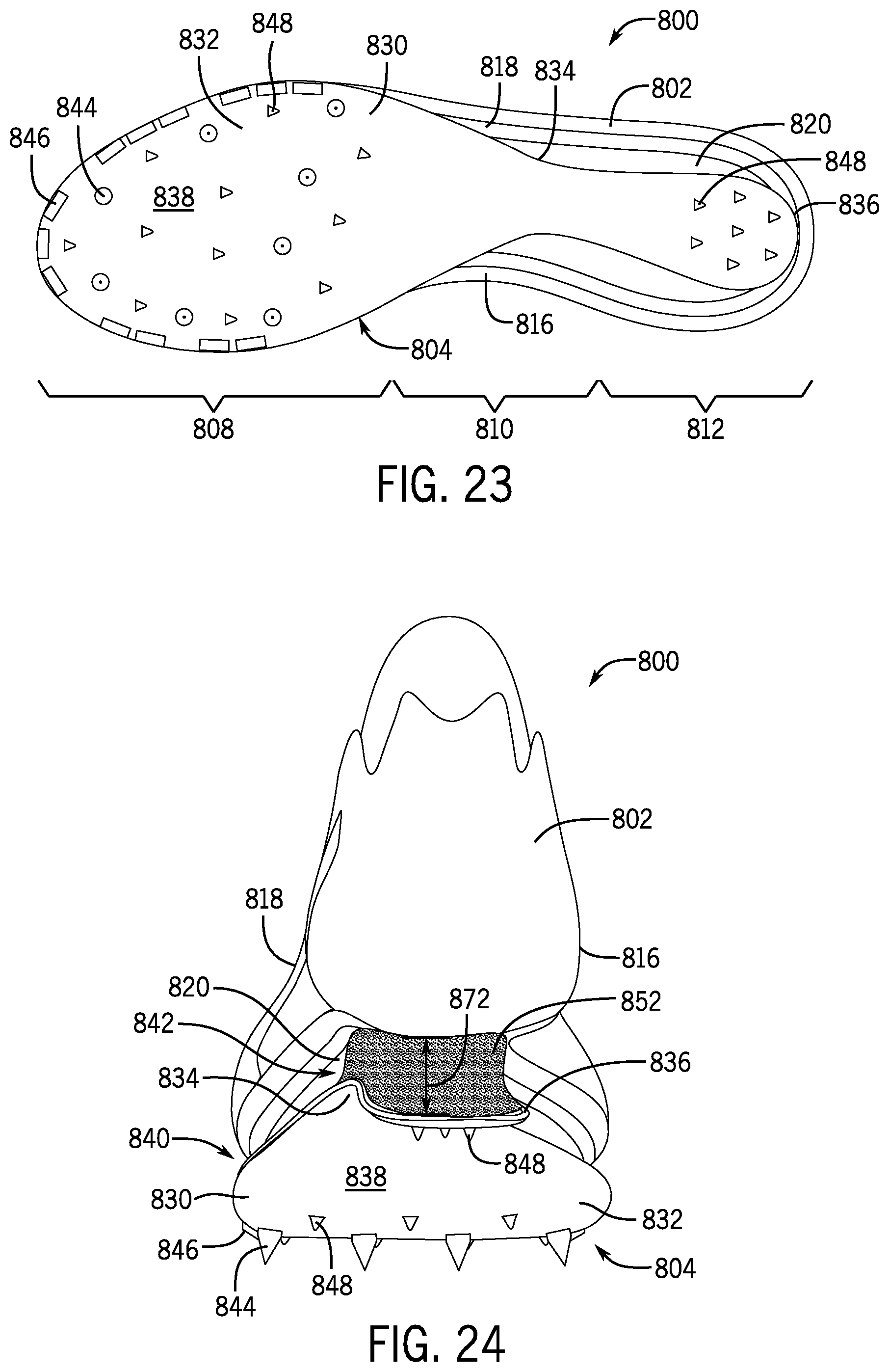 Patent US12426678 Figure 16 – Article of footwear having a sole plate