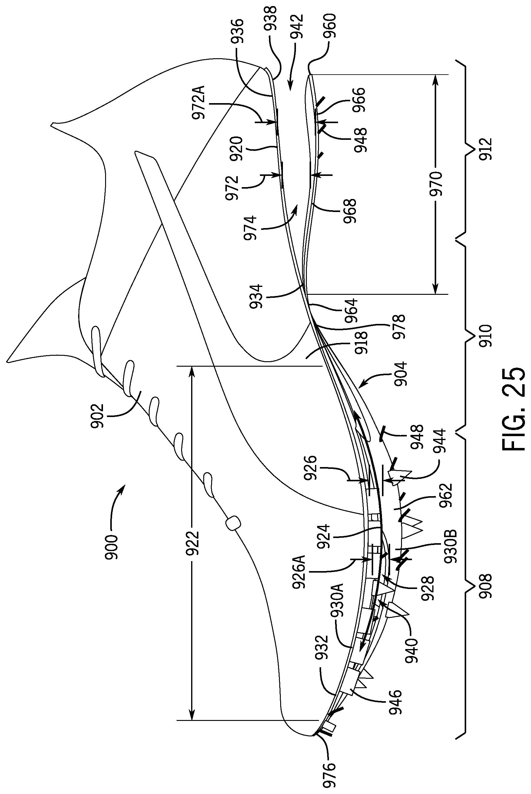 Patent US12426678 Figure 17 – Article of footwear having a sole plate