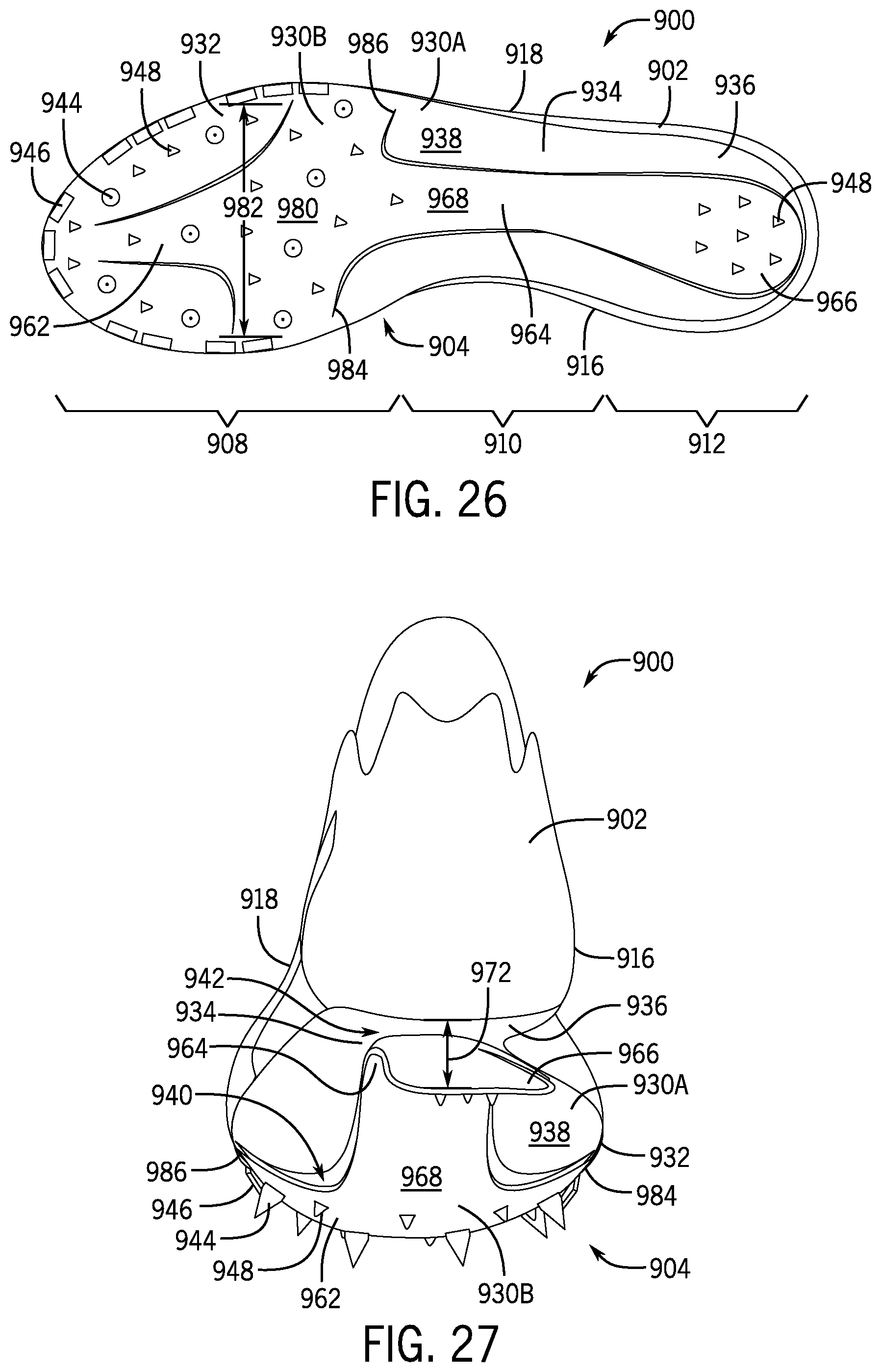 Patent US12426678 Figure 18 – Article of footwear having a sole plate