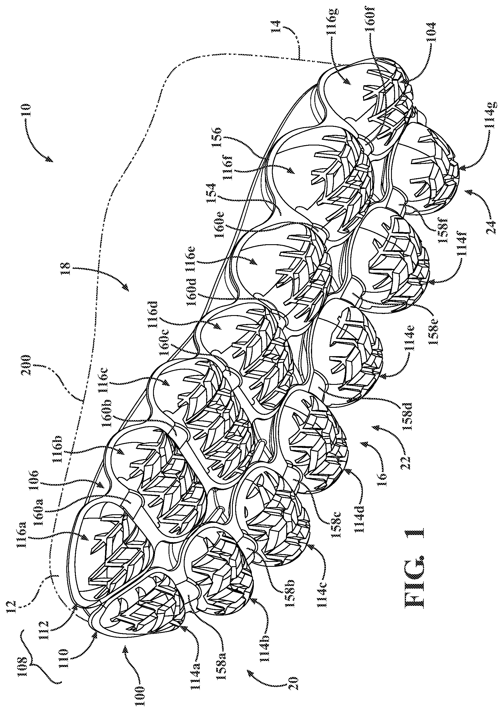 Patent US12426680 Figure 1 – Sole structure for article of footwear