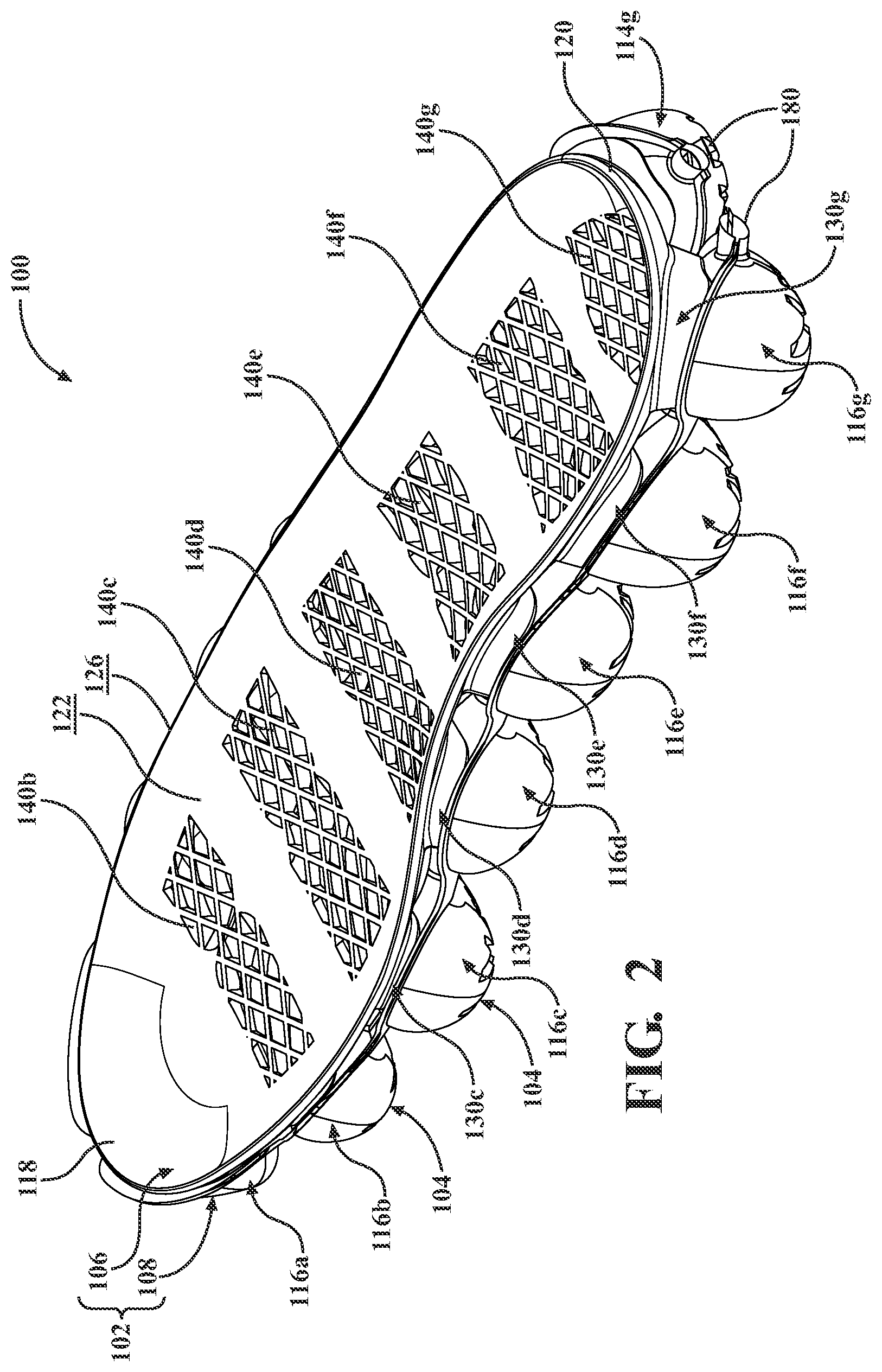 Patent US12426680 Figure 2 – Sole structure for article of footwear