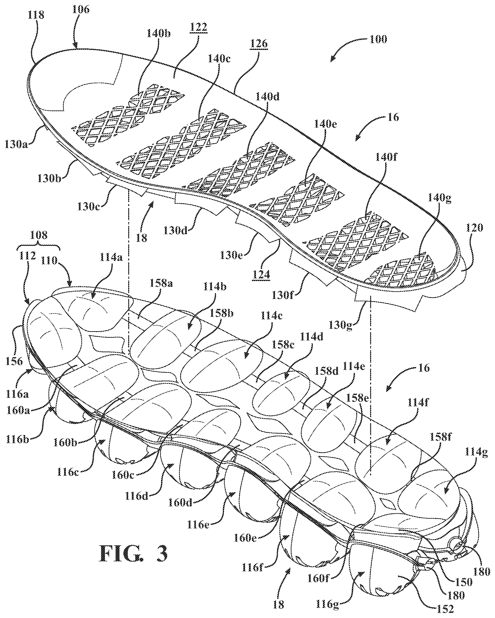 Patent US12426680 Figure 3 – Sole structure for article of footwear