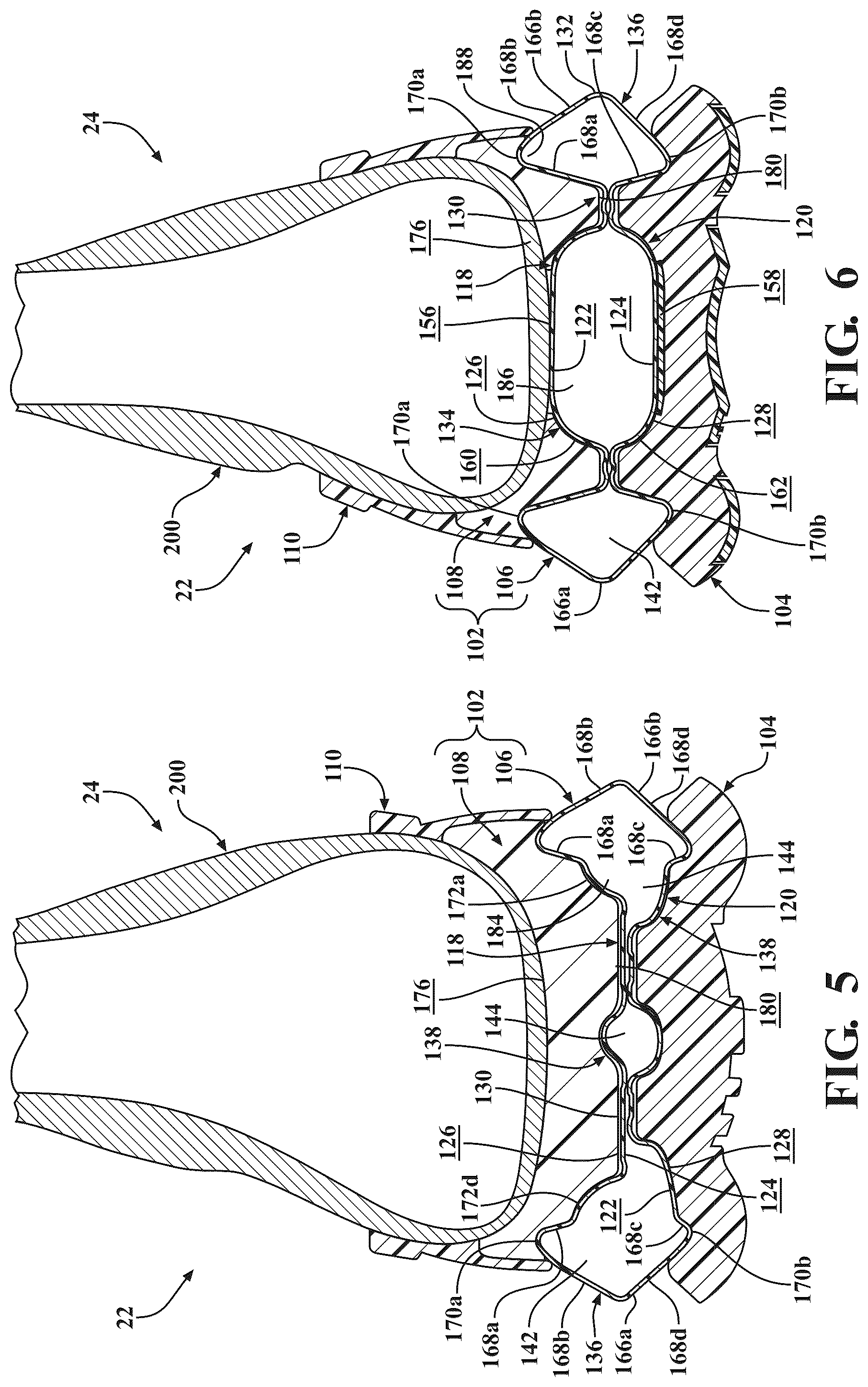 Patent US12426683 Figure 5 – Sole structure for article of footwear