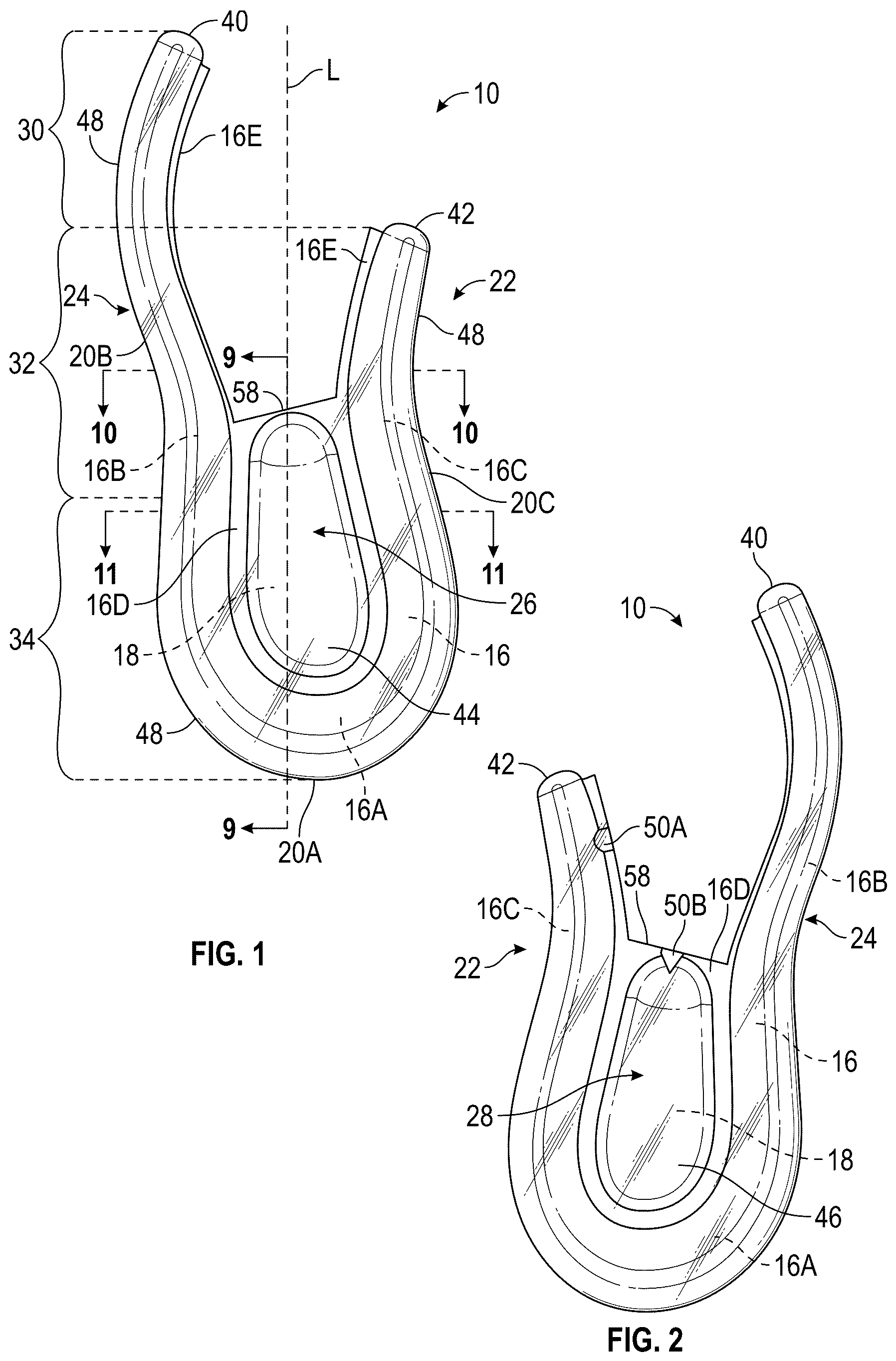 Patent US12426684 Figure 1 – Bladder for a footwear sole structure