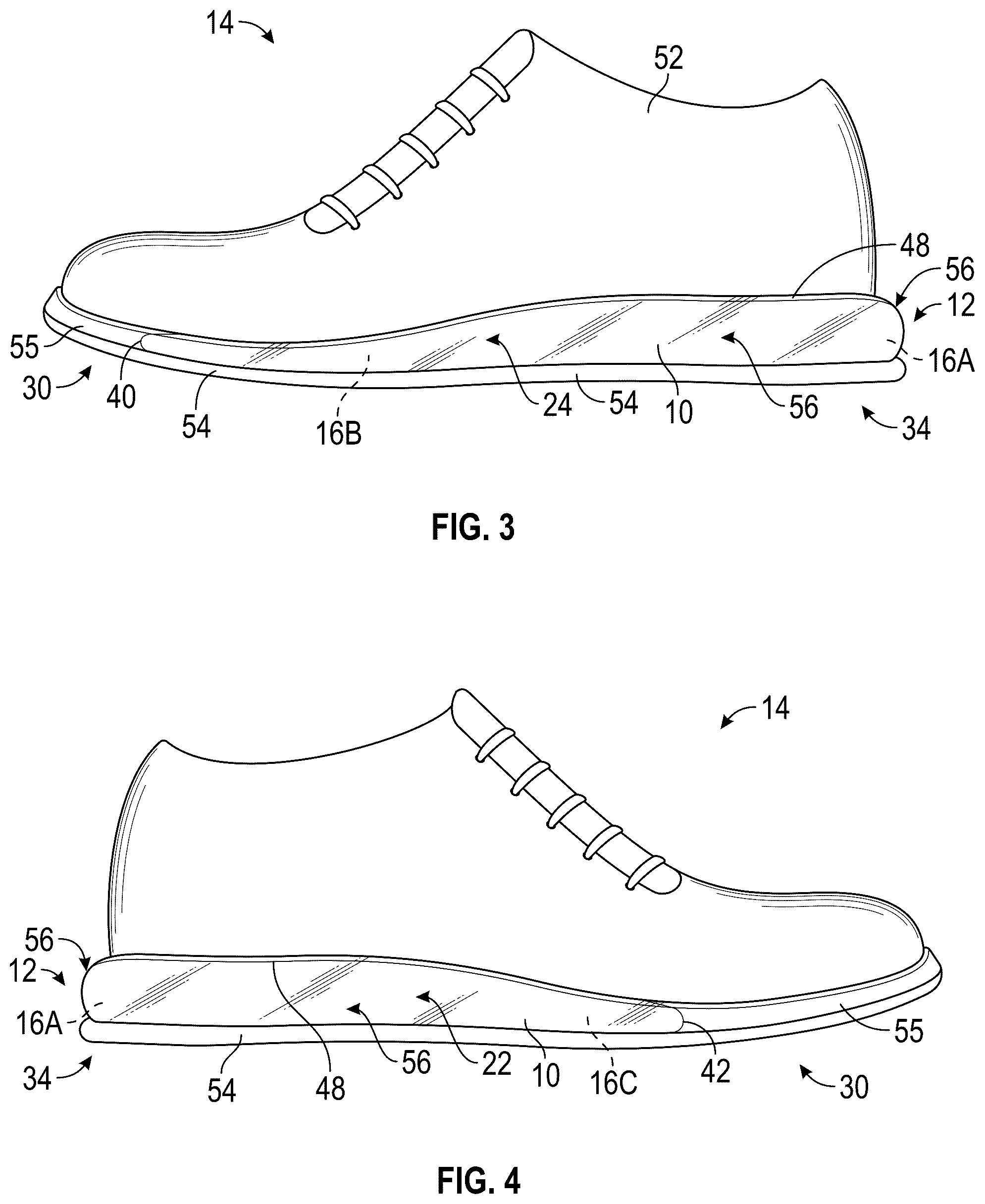 Patent US12426684 Figure 2 – Bladder for a footwear sole structure