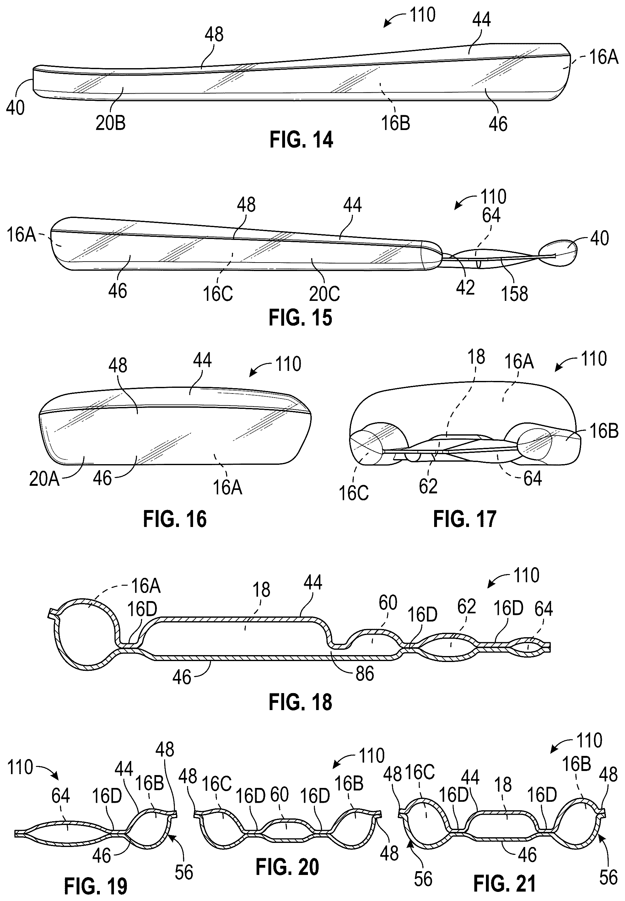 Patent US12426684 Figure 6 – Bladder for a footwear sole structure