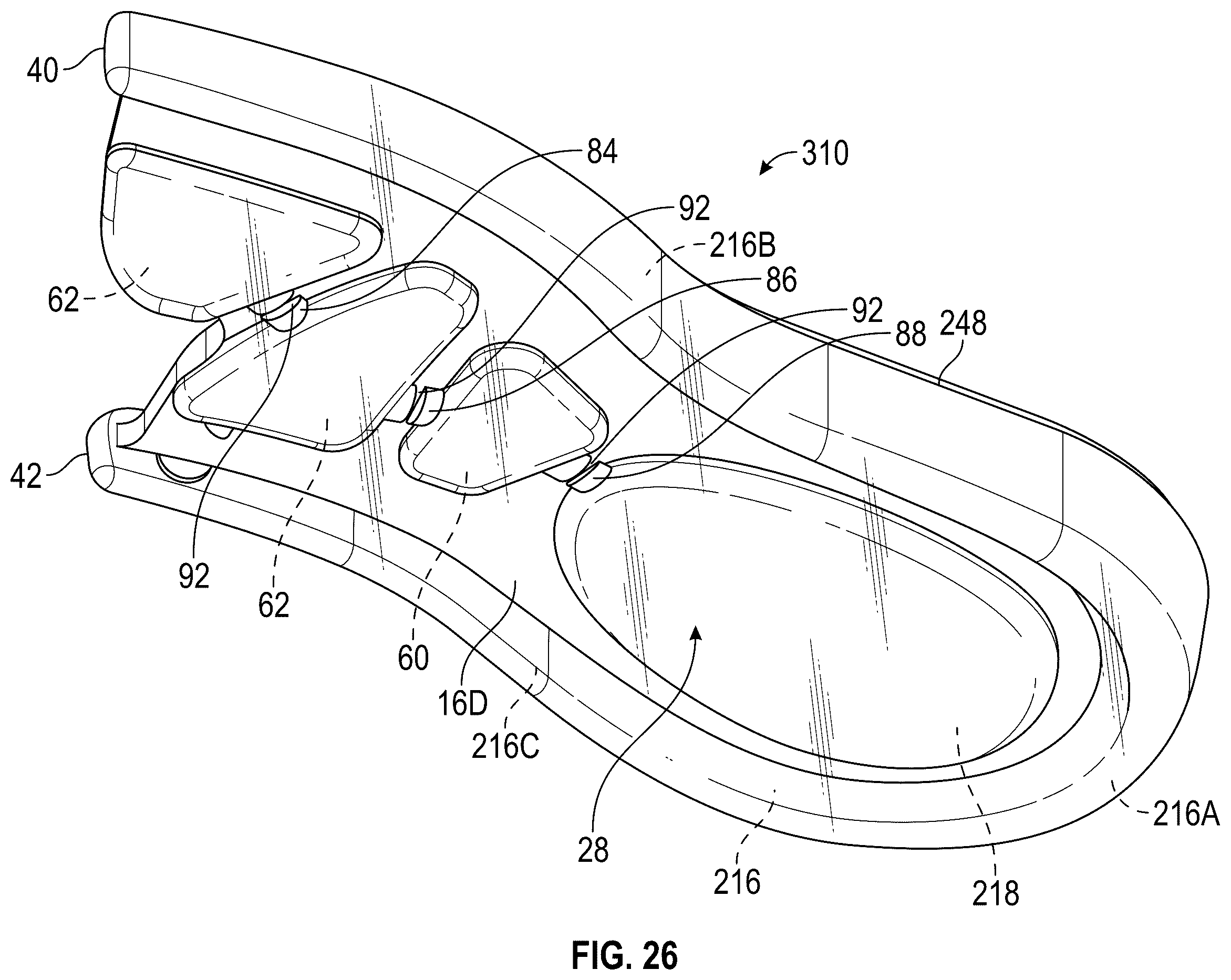 Patent US12426684 Figure 9 – Bladder for a footwear sole structure