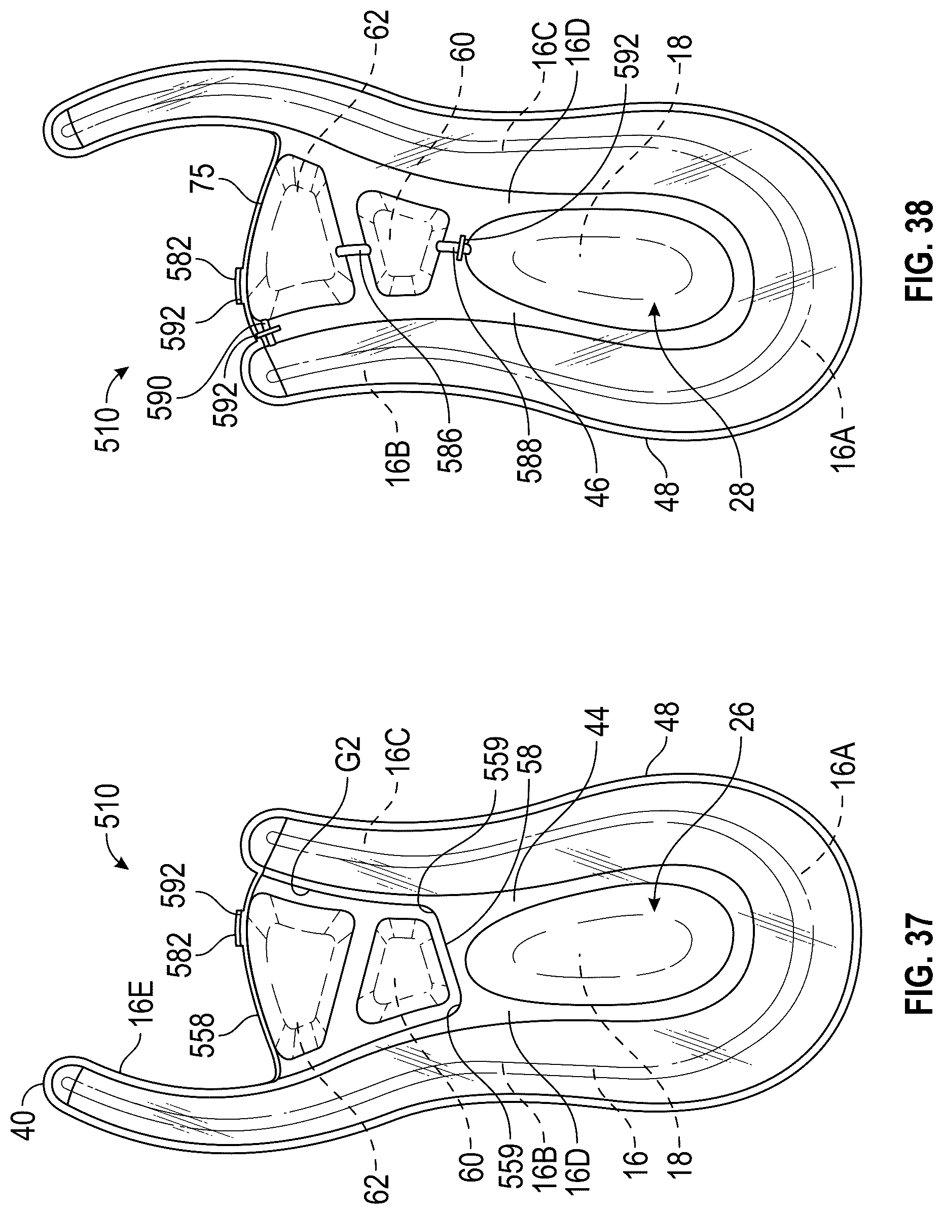 Patent US12426684 Figure 13 – Bladder for a footwear sole structure
