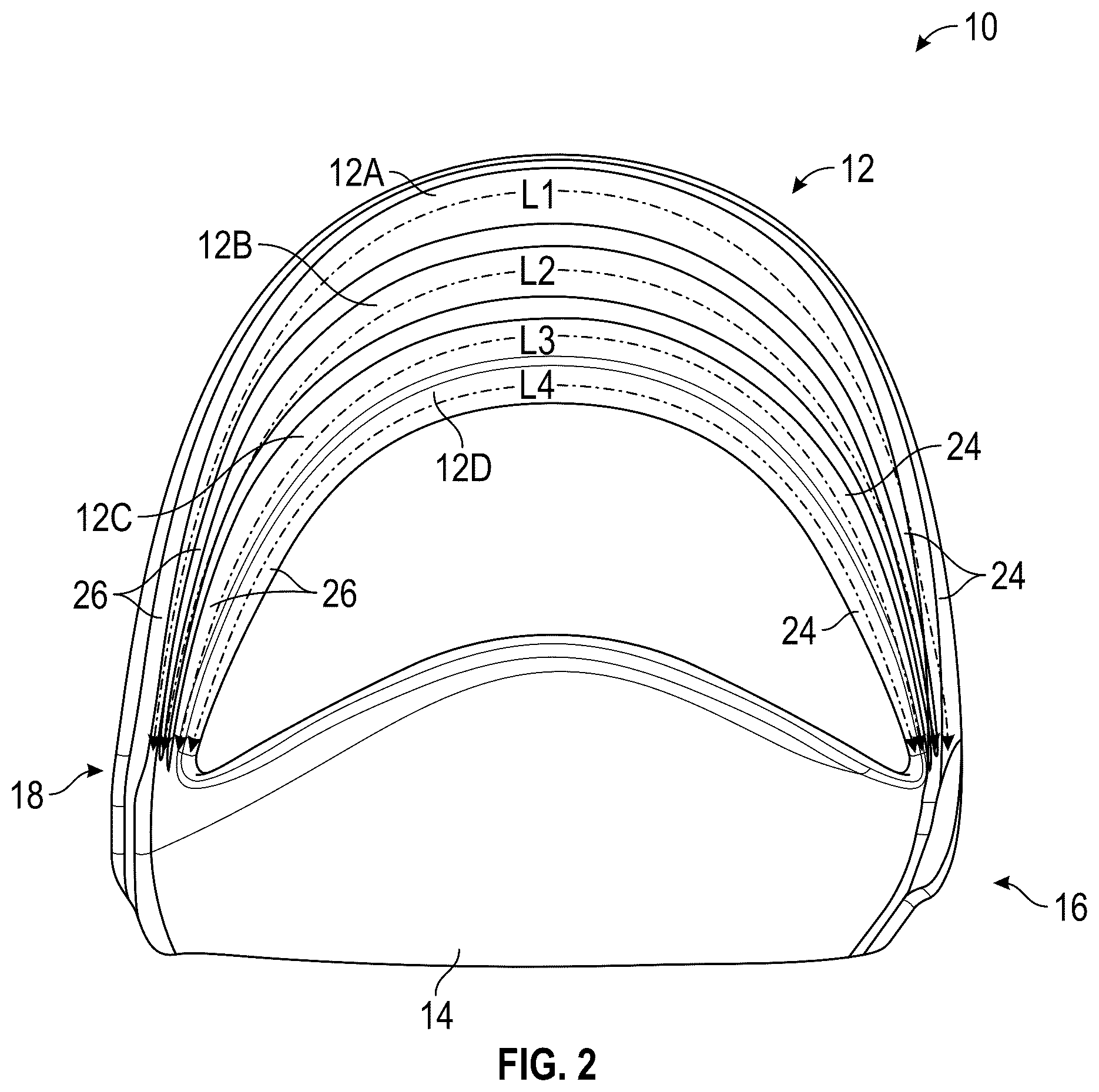 Patent US12426685 Figure 2 – Footwear heel support device
