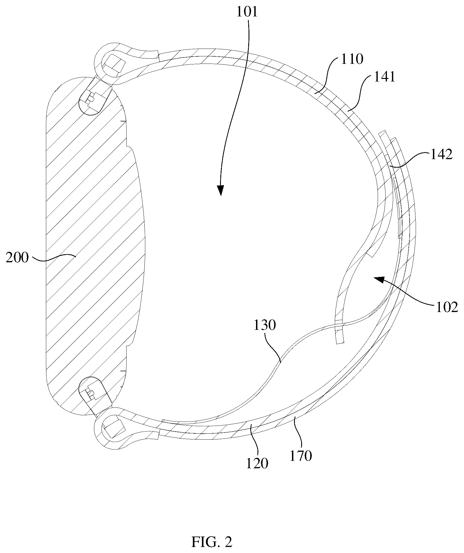 Patent US12426688 Figure 2 – Watch strap and wearable device