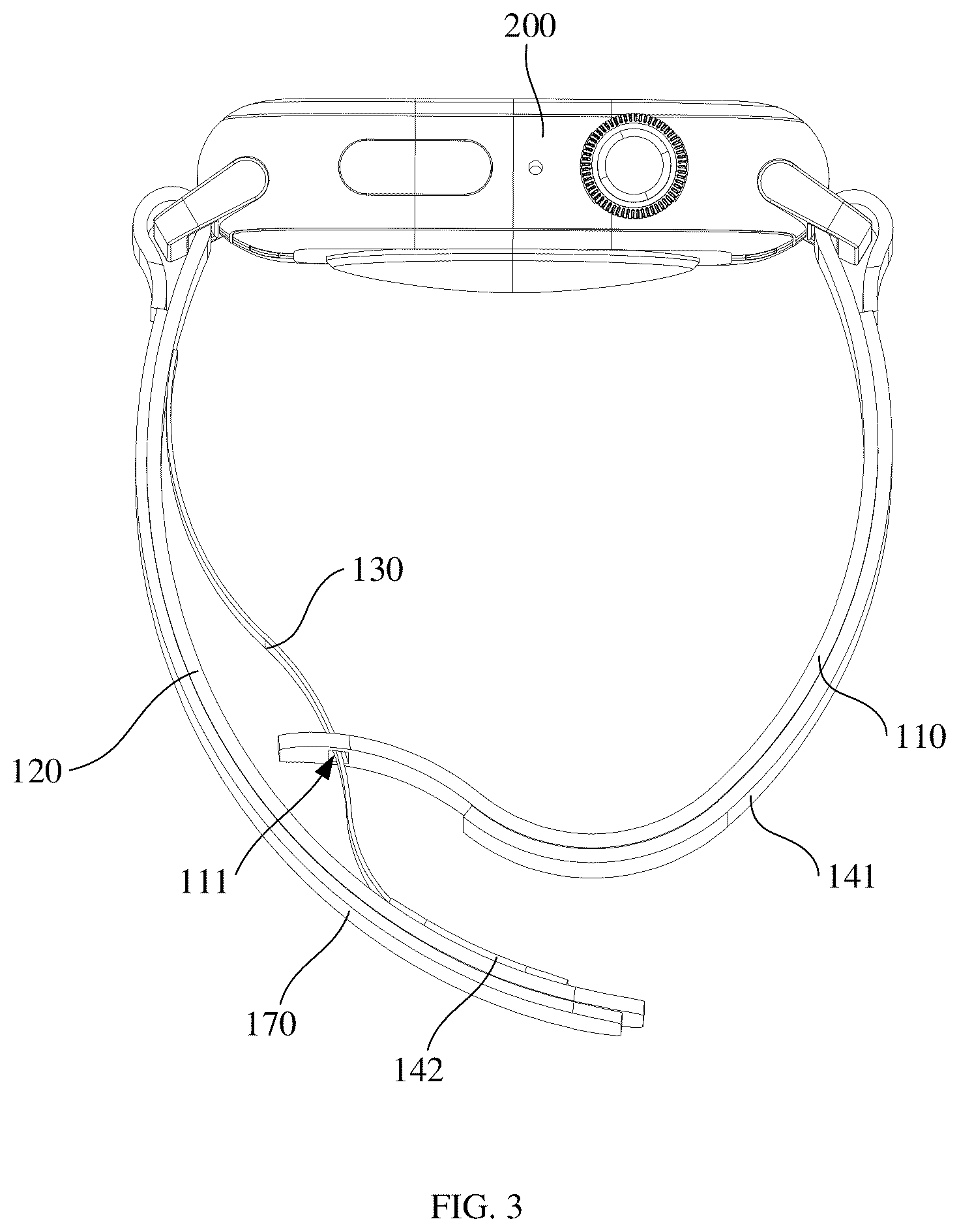 Patent US12426688 Figure 3 – Watch strap and wearable device