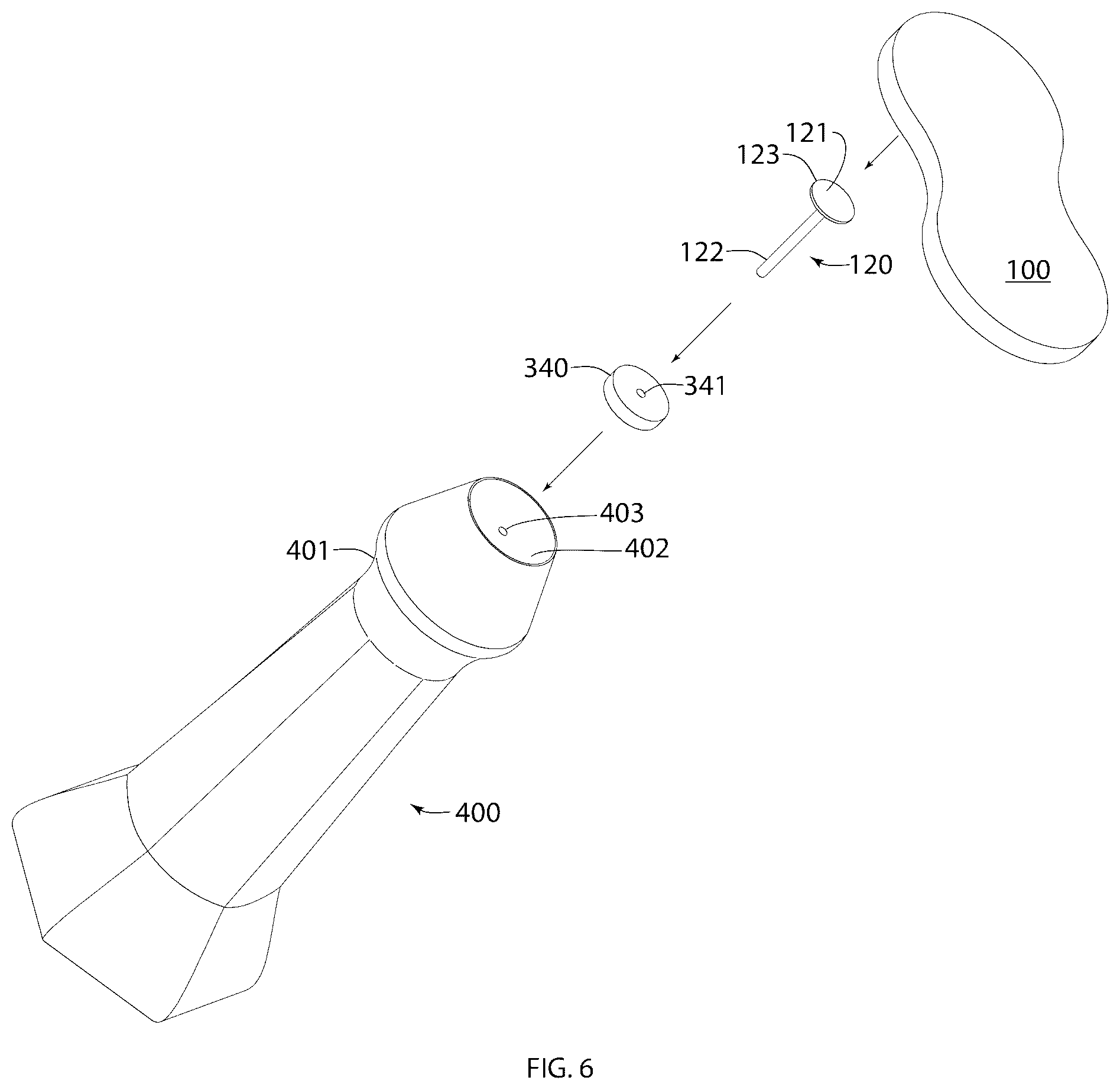 Patent US12426689 Figure 4 – Toolkit and method for embedding flat padded earring posts into polymer clay jewelry