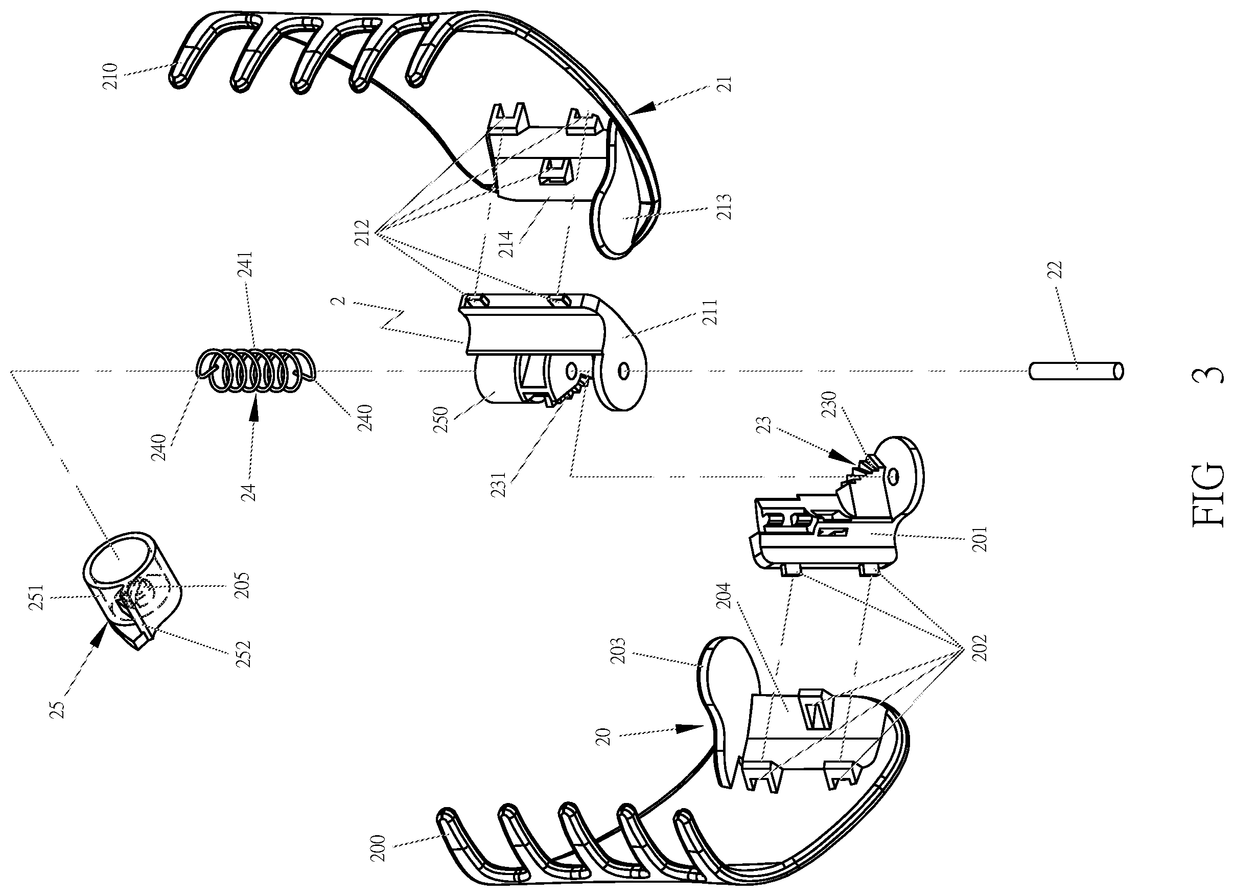 Patent US12426692 Figure 2 – Clamp with elastic opening function