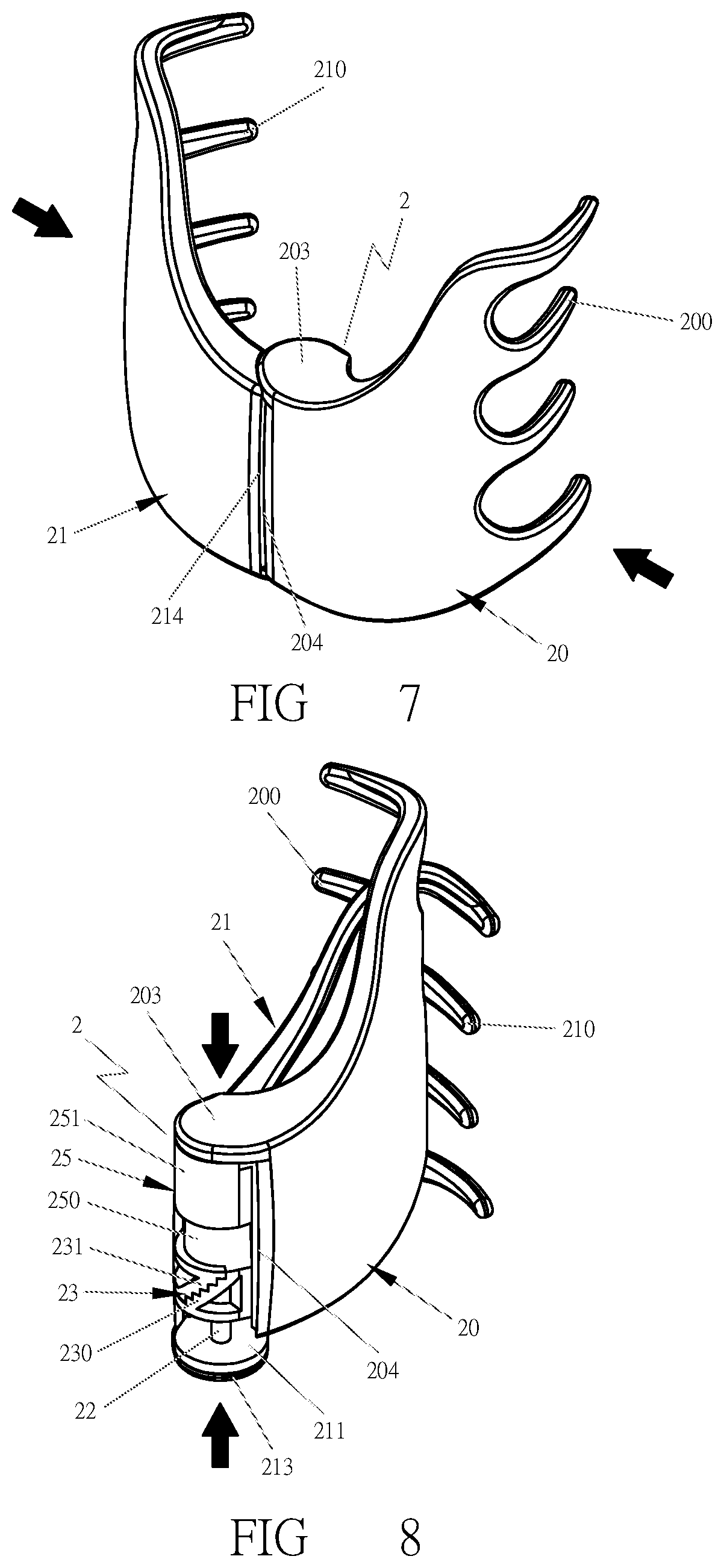 Patent US12426692 Figure 5 – Clamp with elastic opening function
