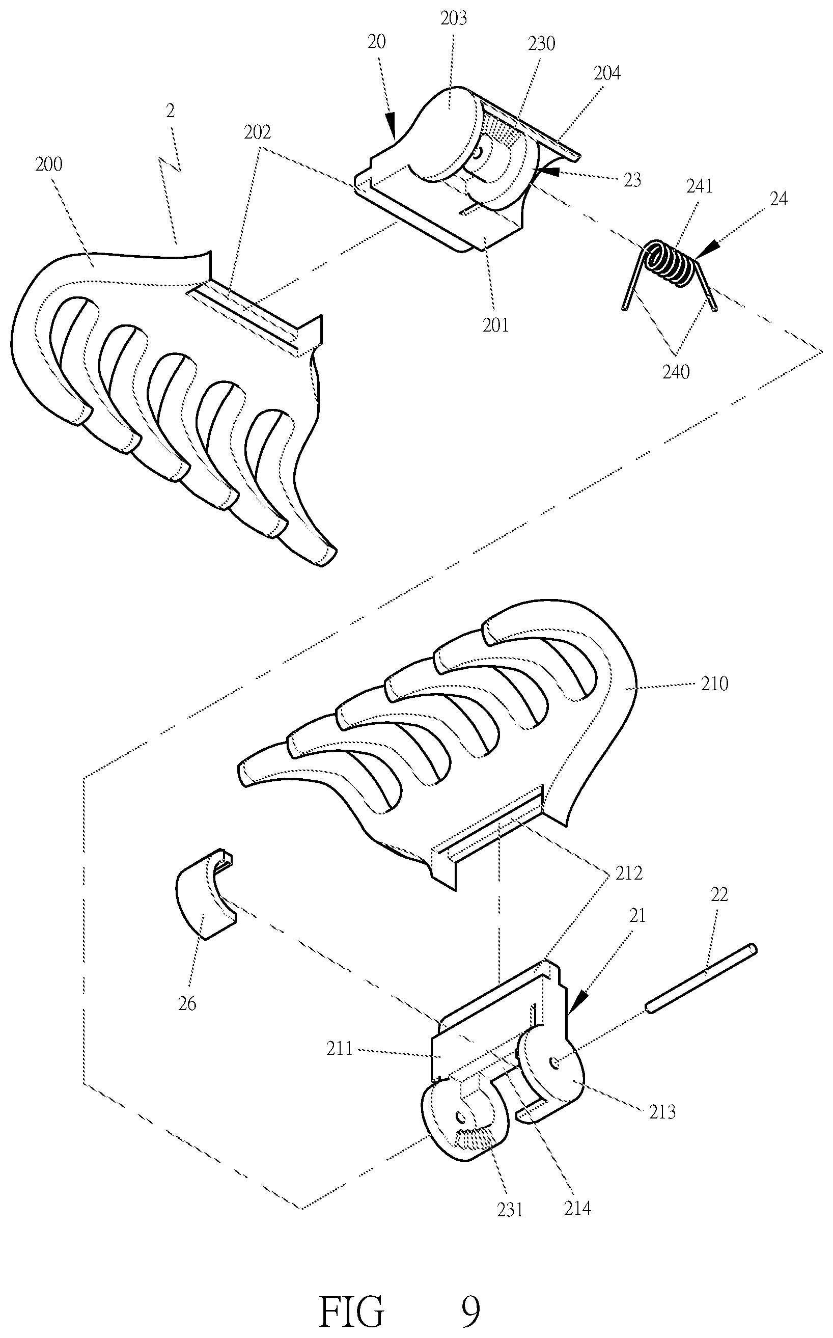 Patent US12426692 Figure 6 – Clamp with elastic opening function