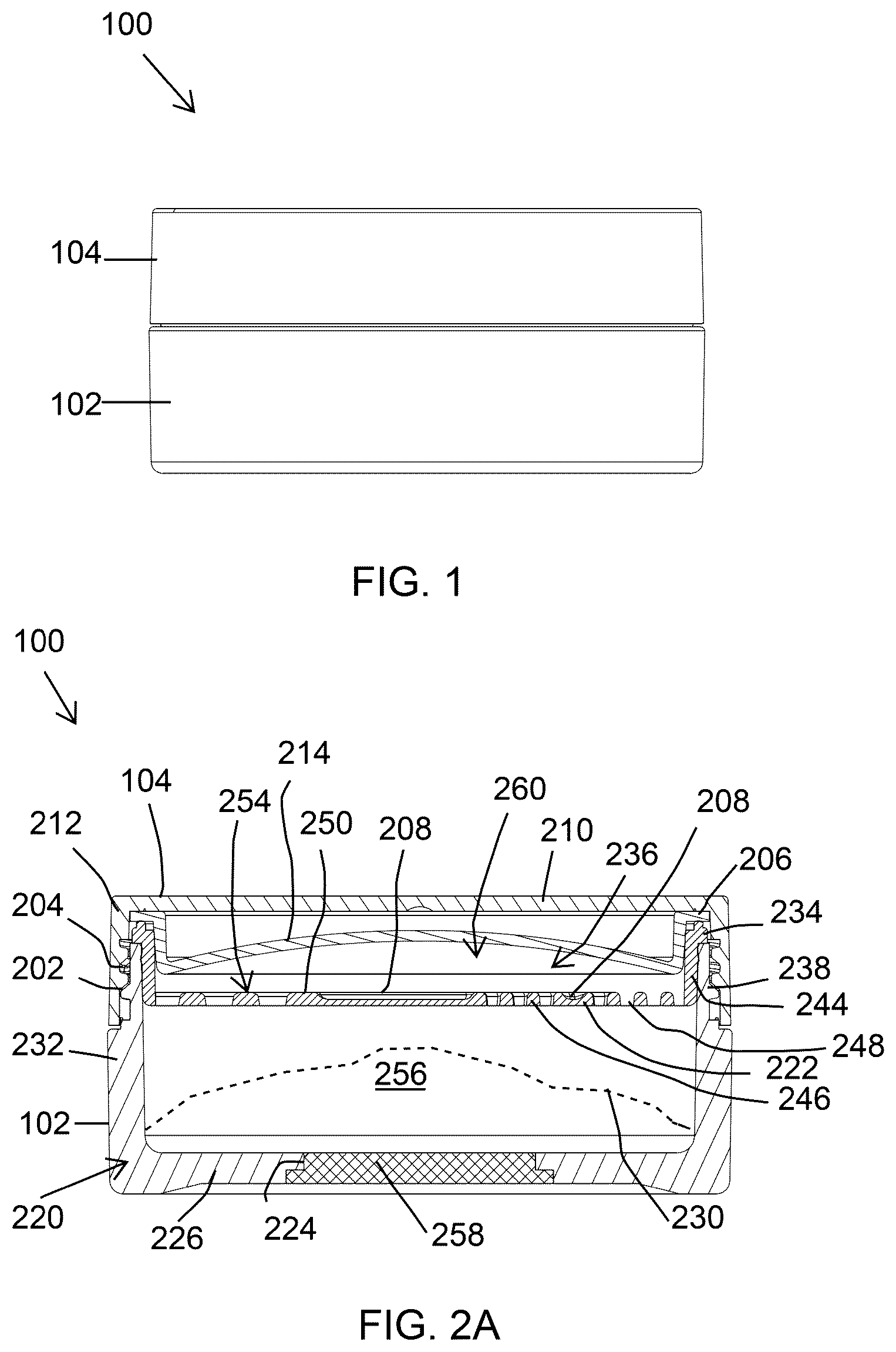 Patent US12426697 Figure 1 – Free flow powder container