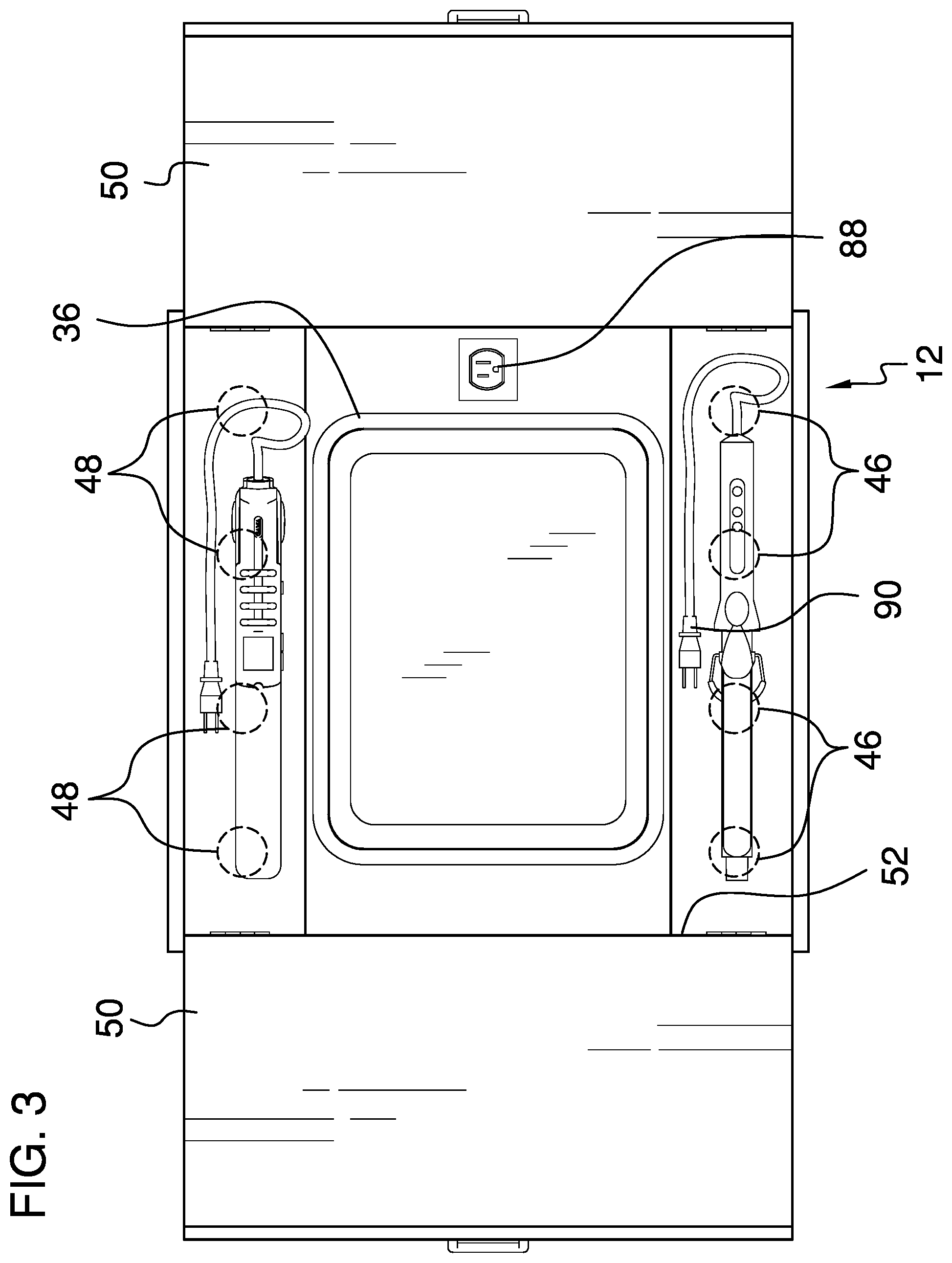 Patent US12426698 Figure 3 – Hair care products storage device