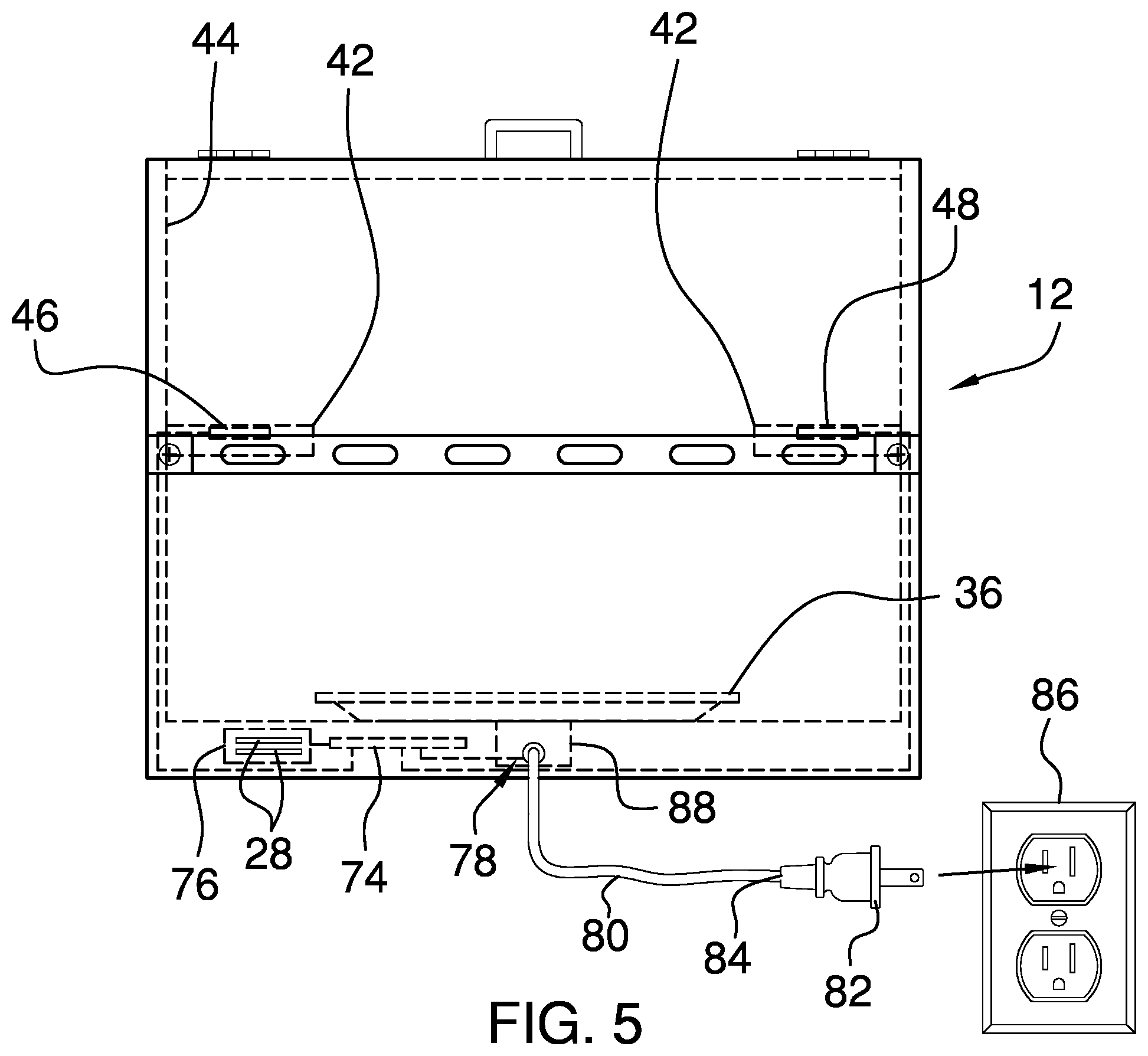 Patent US12426698 Figure 5 – Hair care products storage device