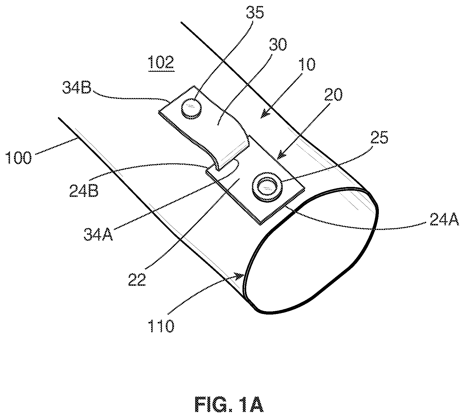 Patent US12426700 Figure 1 – Accessory attachment assembly for a garment and a garment with an accessory attachment assembly