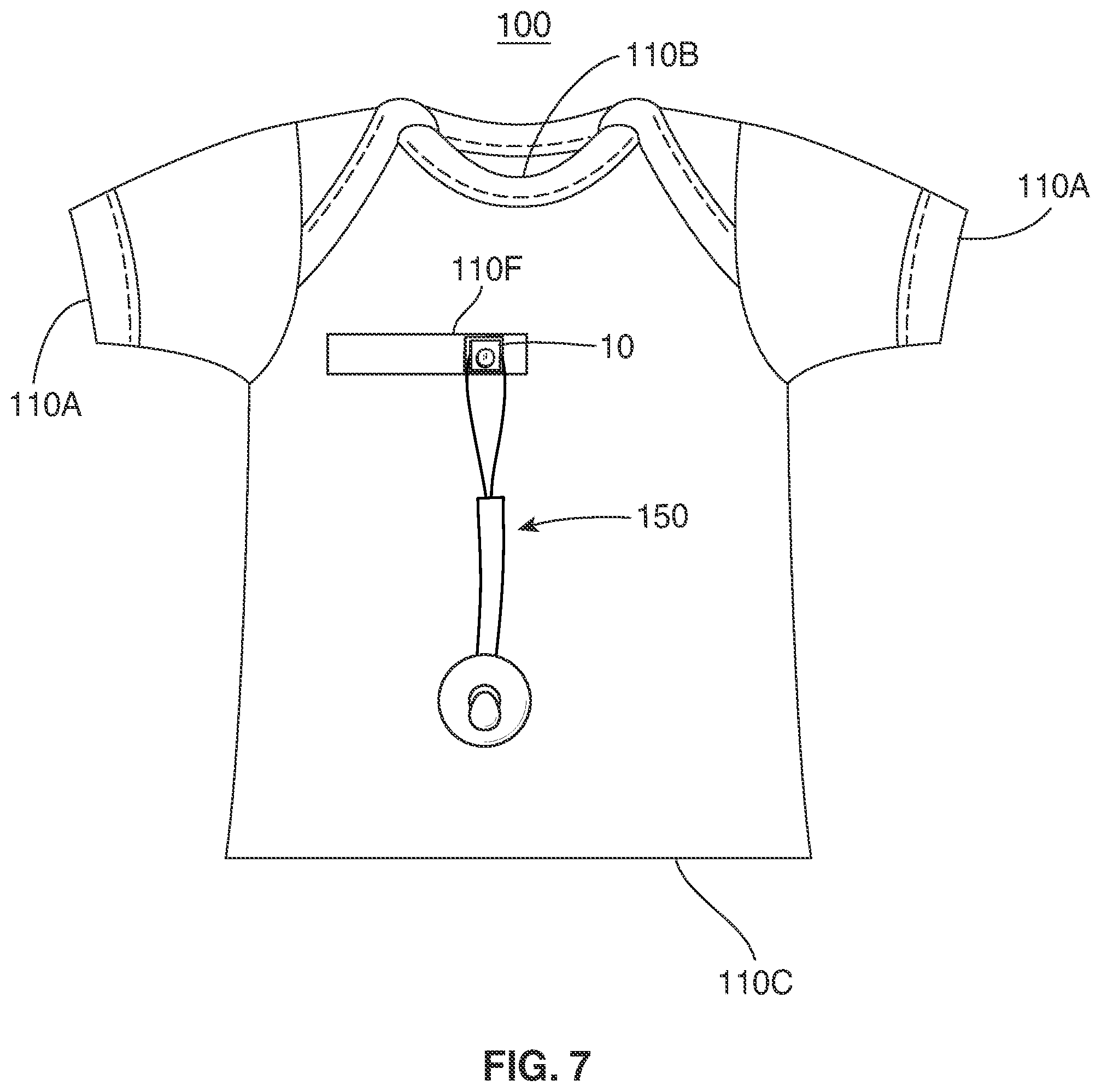 Patent US12426700 Figure 10 – Accessory attachment assembly for a garment and a garment with an accessory attachment assembly