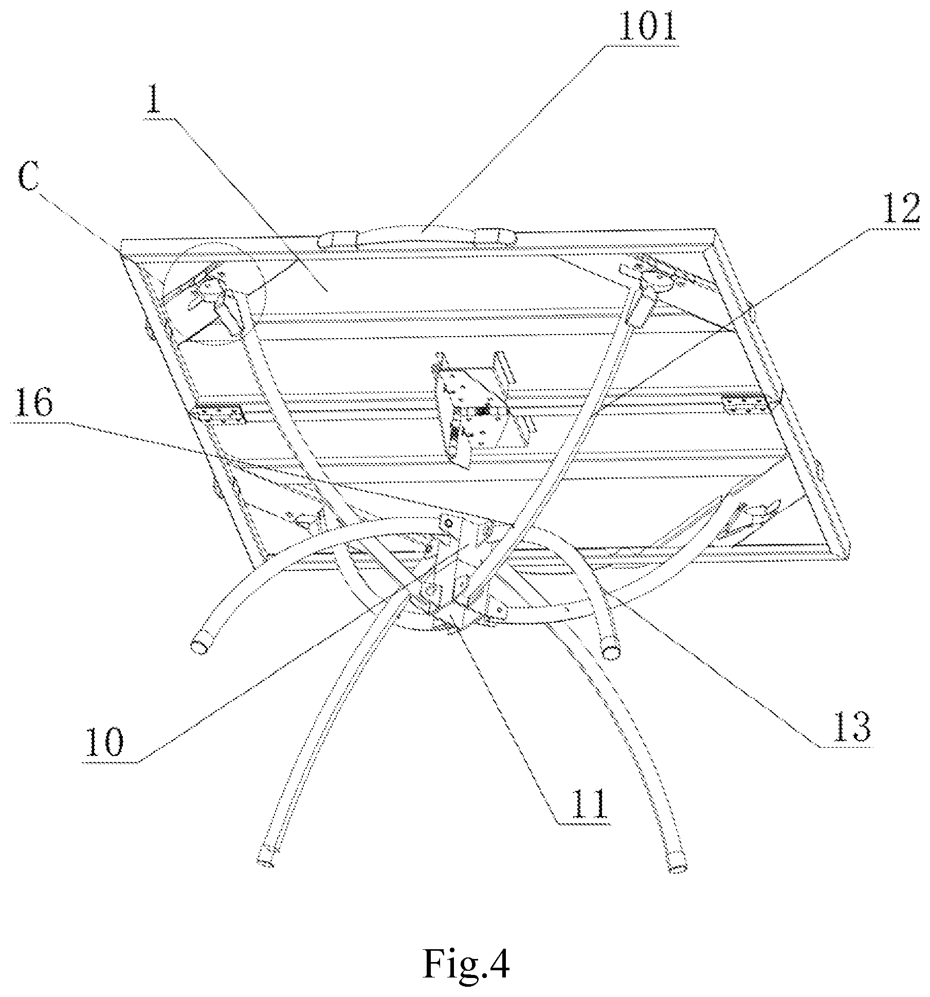 Patent US12426704 Figure 4 – Portable folding outdoor table