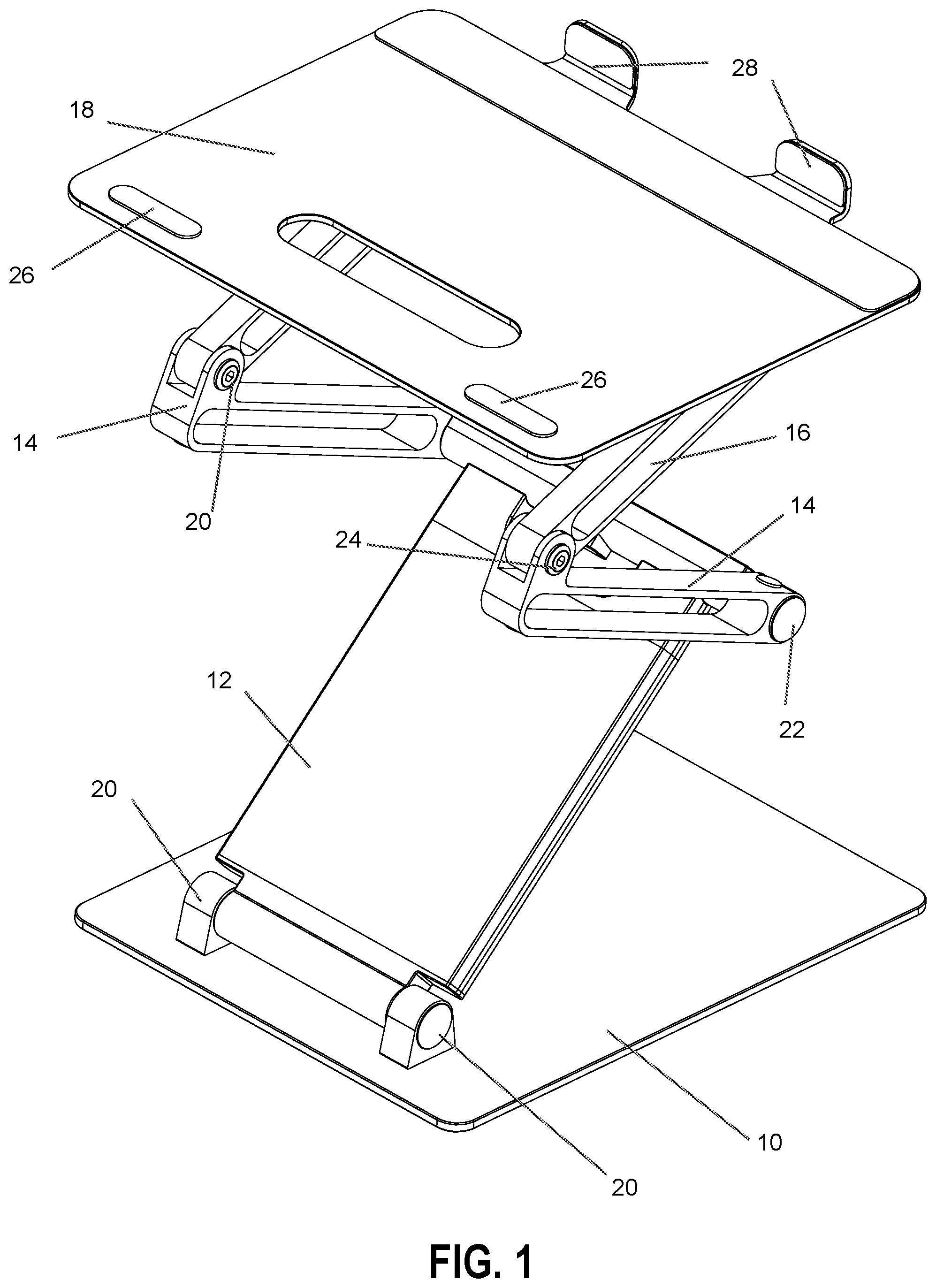 Patent US12426705 Figure 1 – Mobile laptop desk