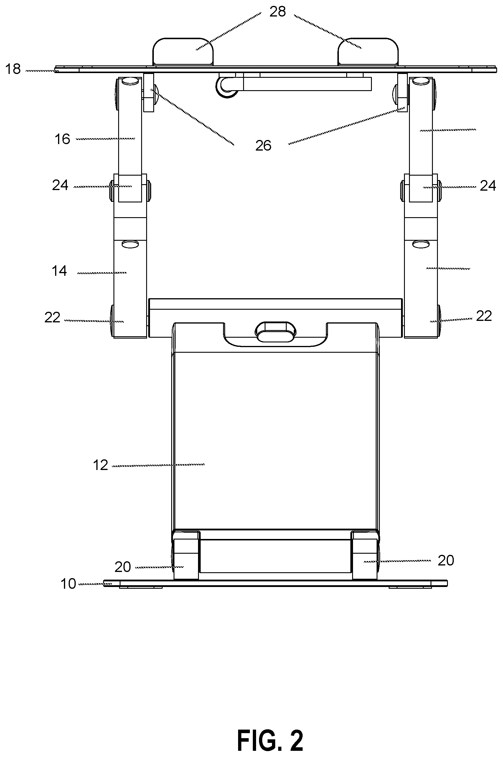 Patent US12426705 Figure 2 – Mobile laptop desk
