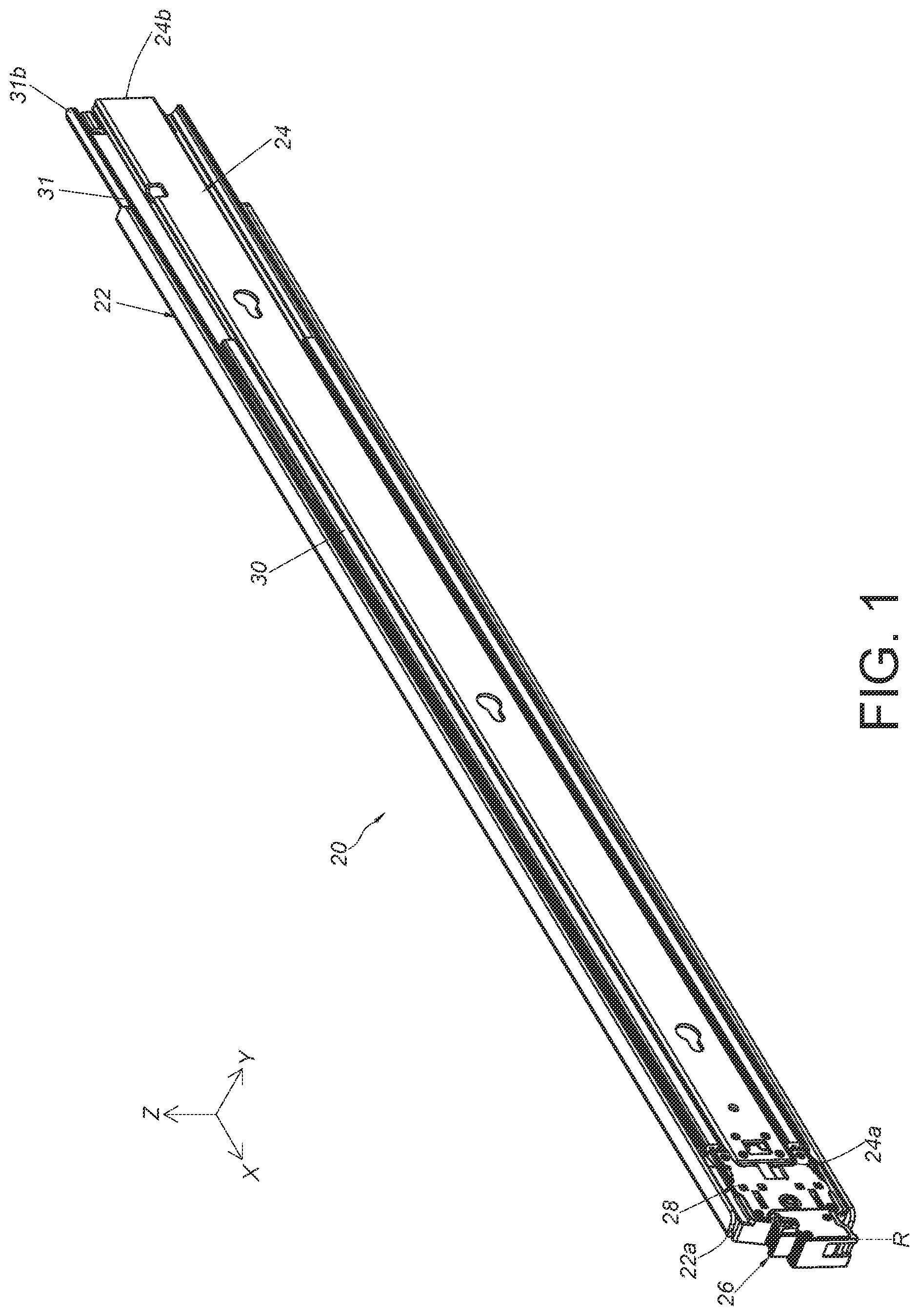 Patent US12426706 Figure 1 – Slide rail assembly