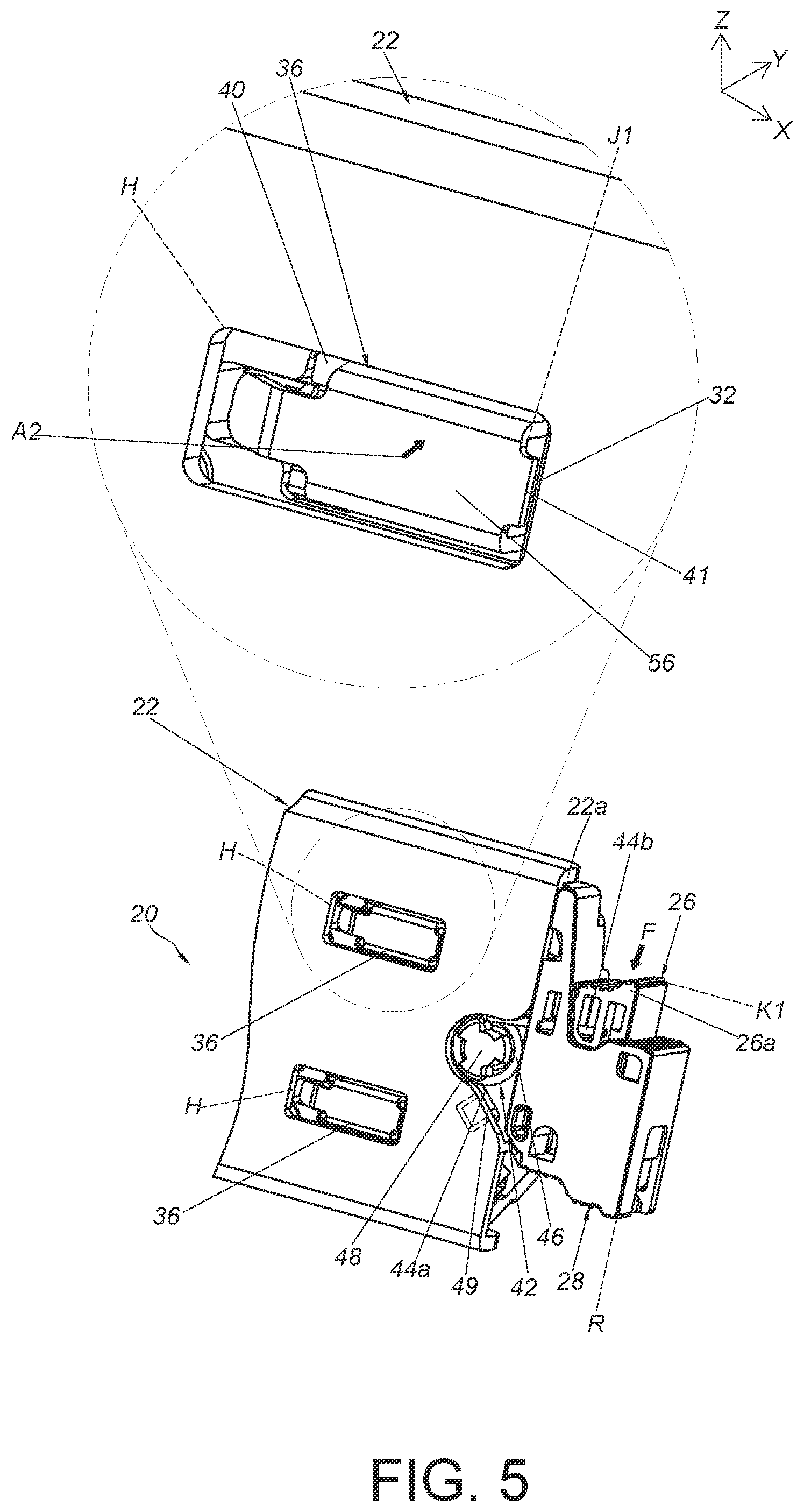 Patent US12426706 Figure 5 – Slide rail assembly
