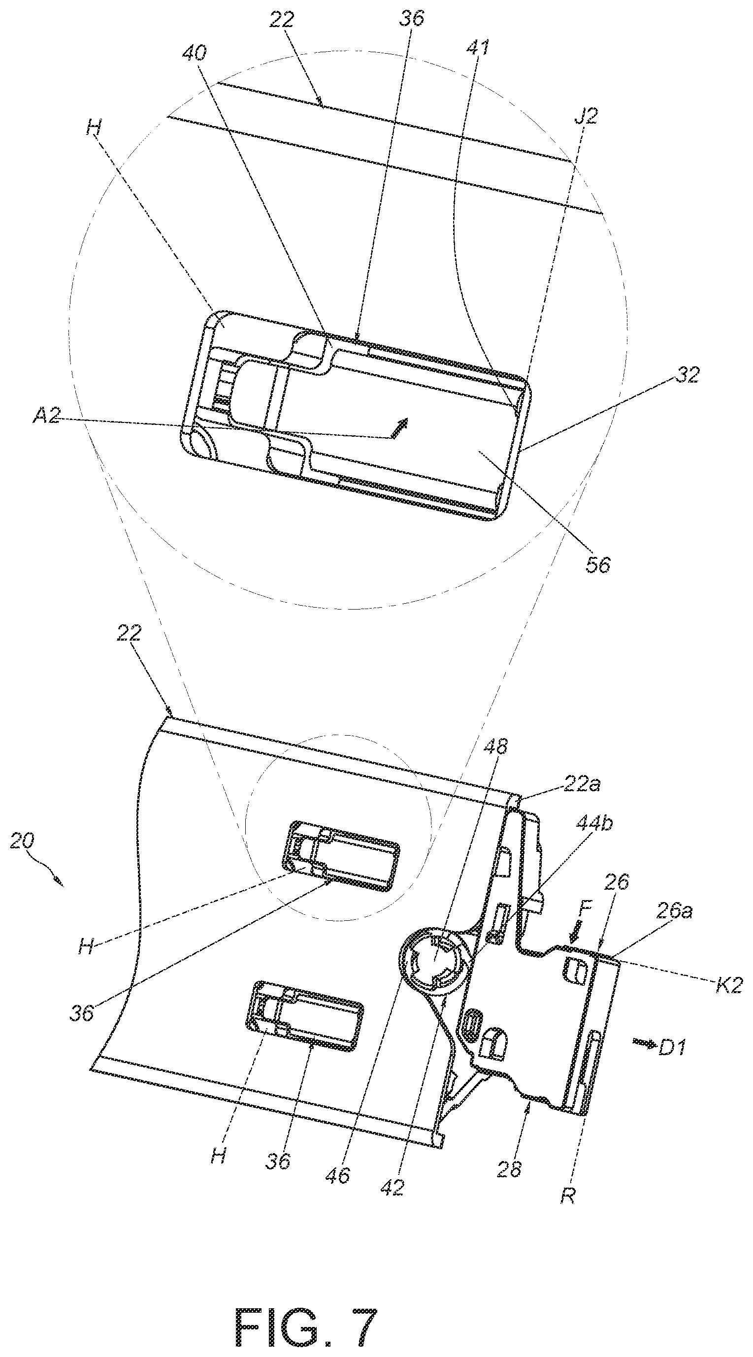 Patent US12426706 Figure 7 – Slide rail assembly