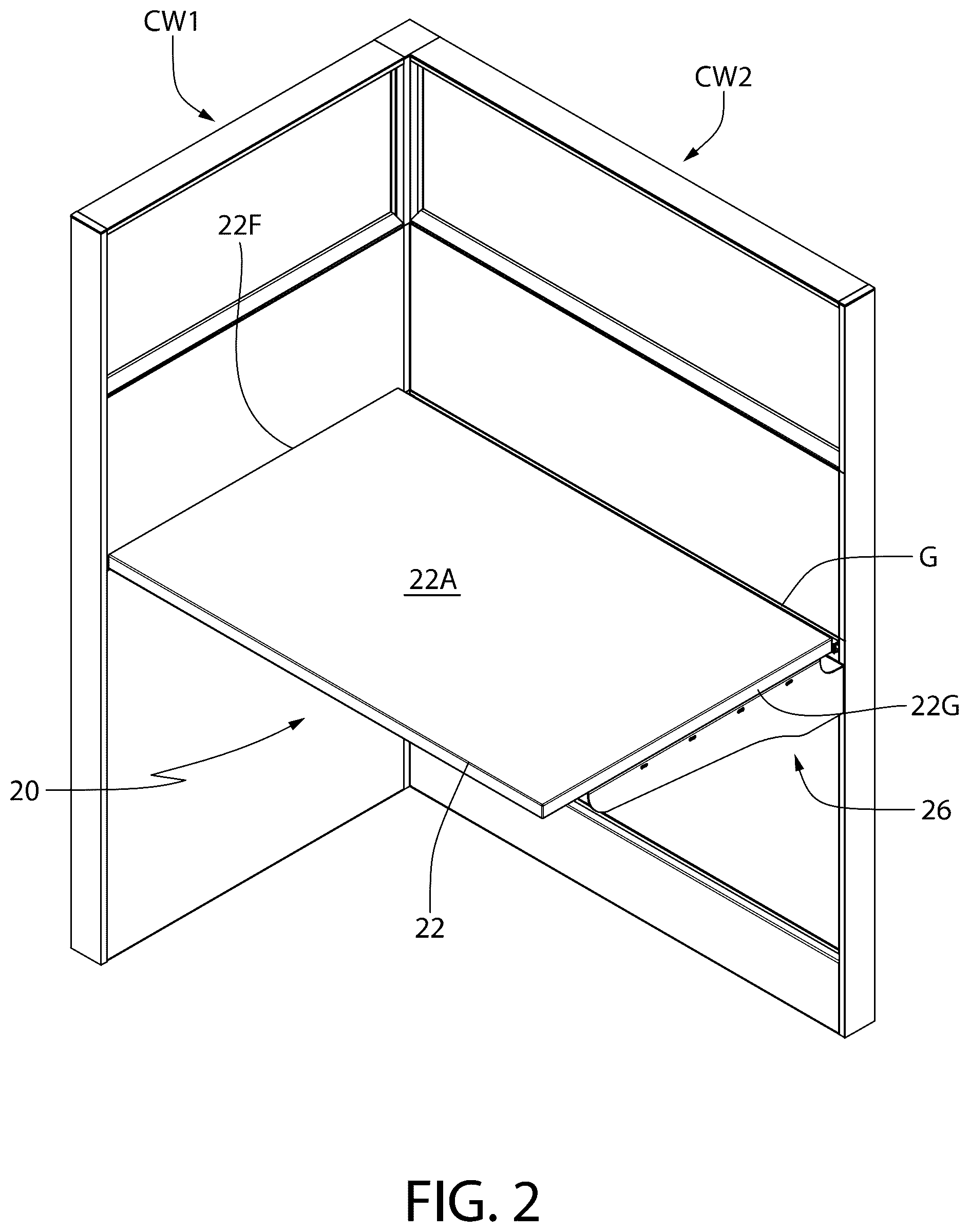 Patent US12426709 Figure 3 – Apparatus and method for releasably locked furniture