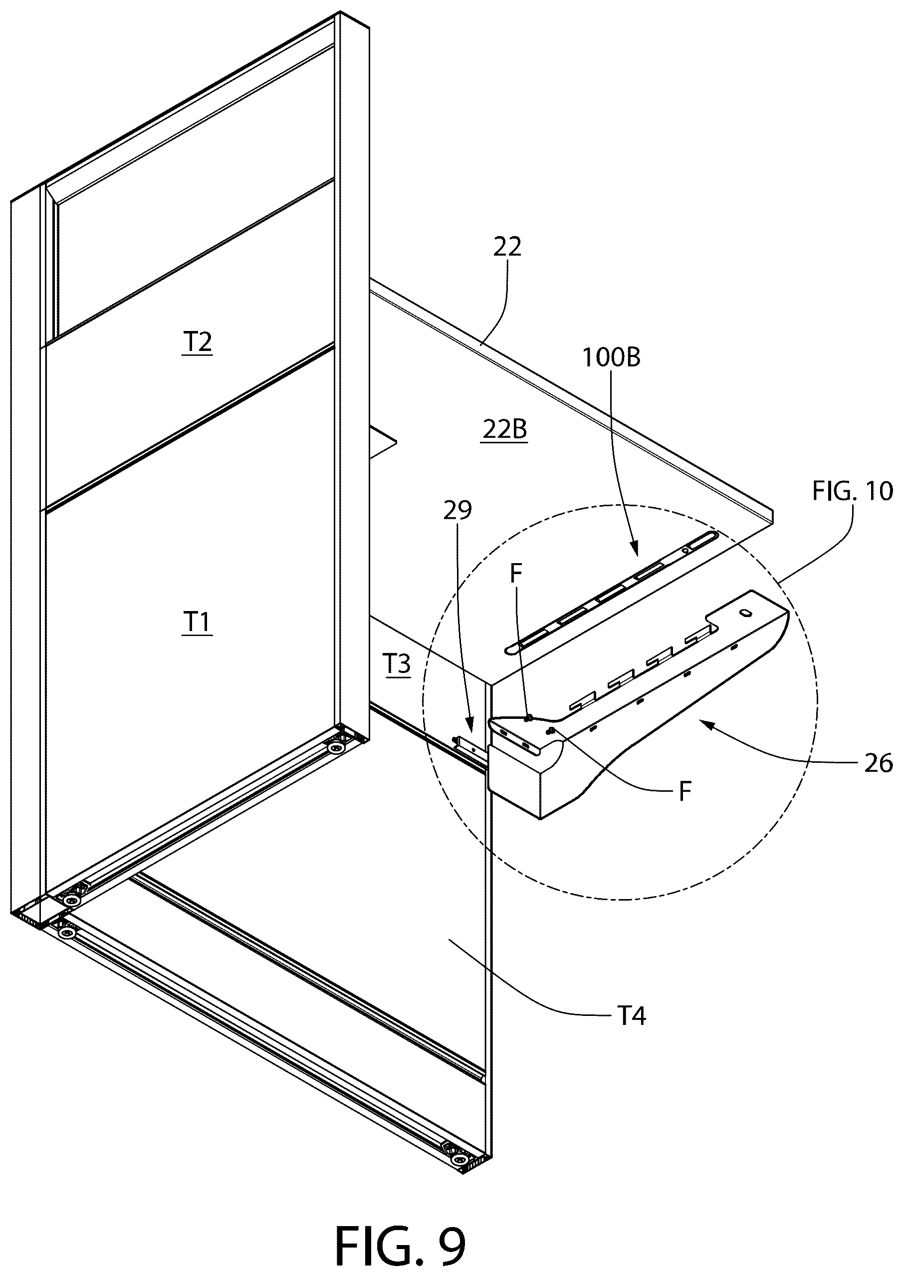 Patent US12426709 Figure 10 – Apparatus and method for releasably locked furniture