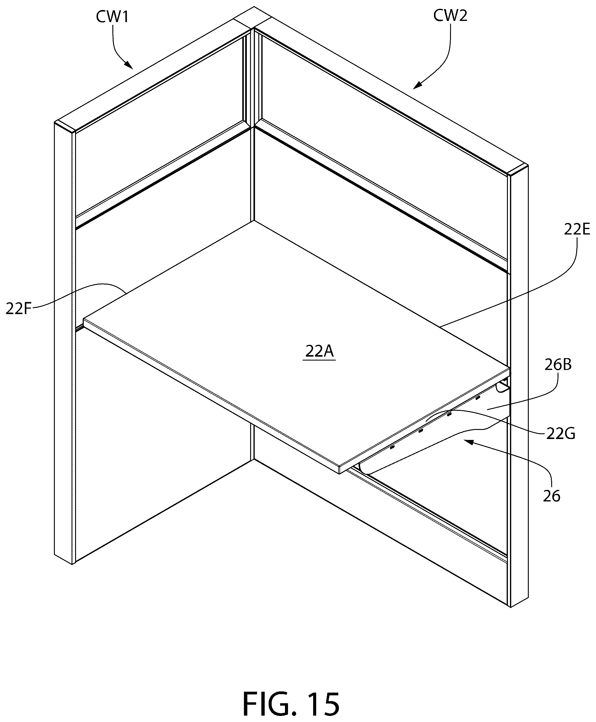 Patent US12426709 Figure 16 – Apparatus and method for releasably locked furniture