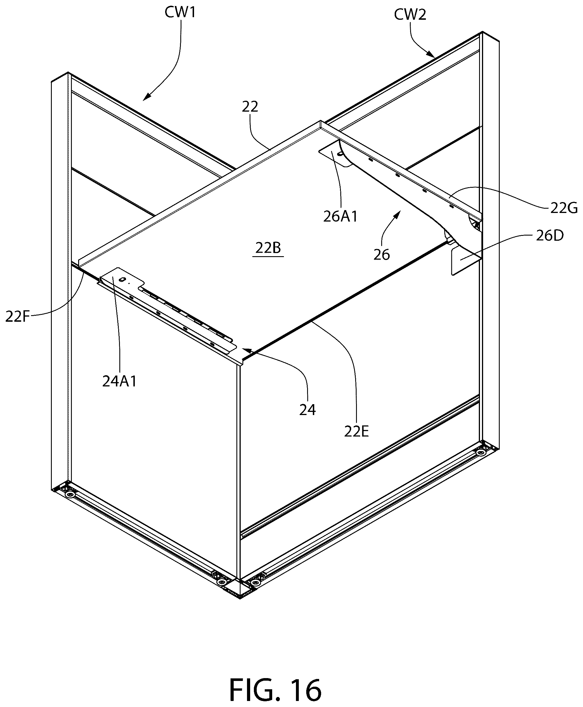 Patent US12426709 Figure 17 – Apparatus and method for releasably locked furniture