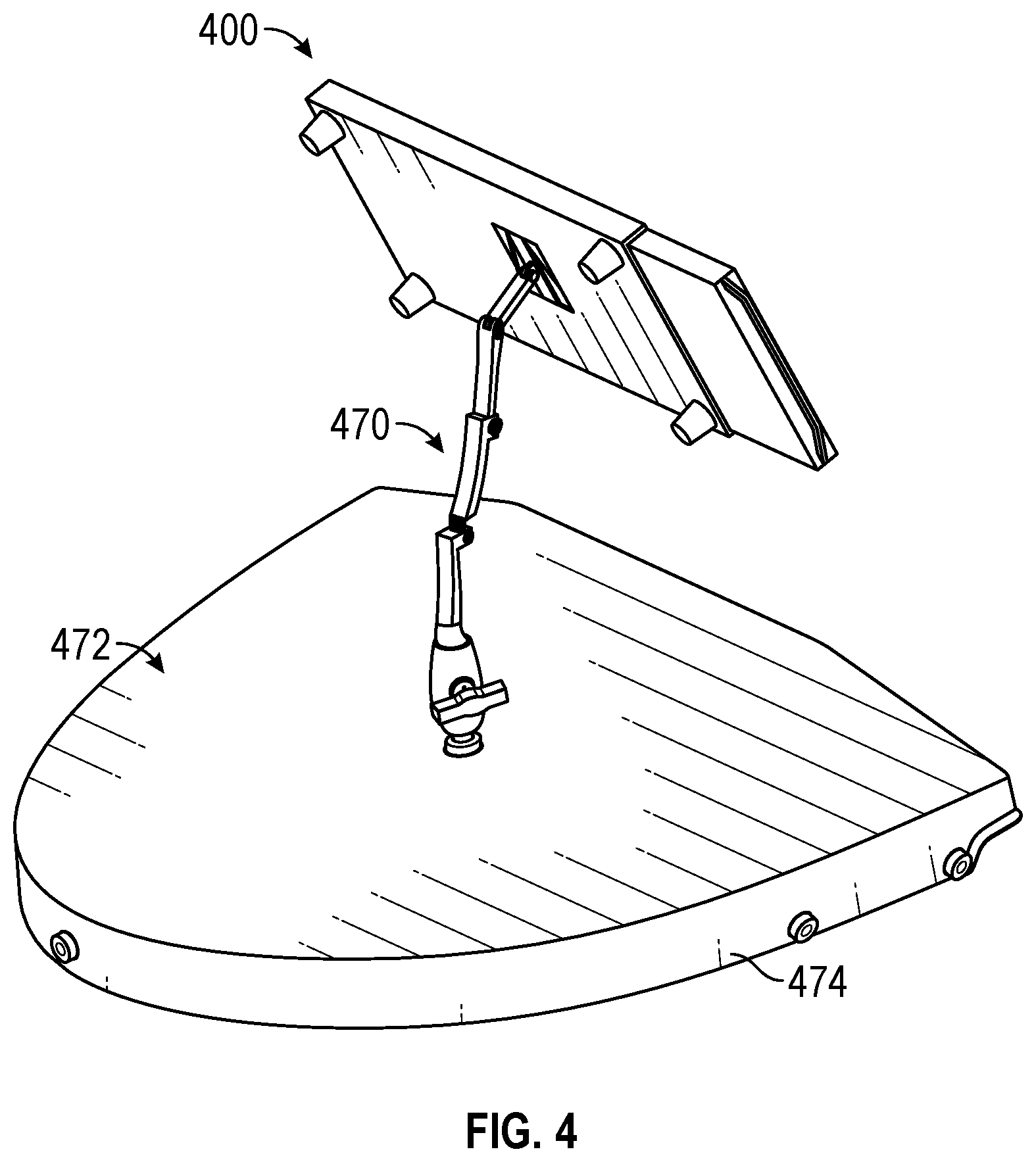 Patent US12426712 Figure 4 – Easel assembly for portable easel