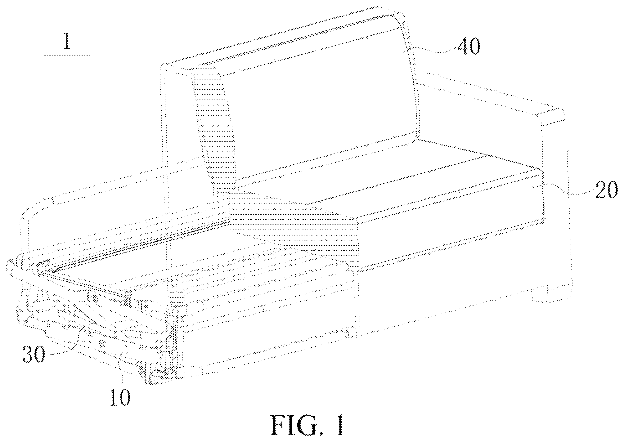 Patent US12426716 Figure 1 – Folding sofa bed