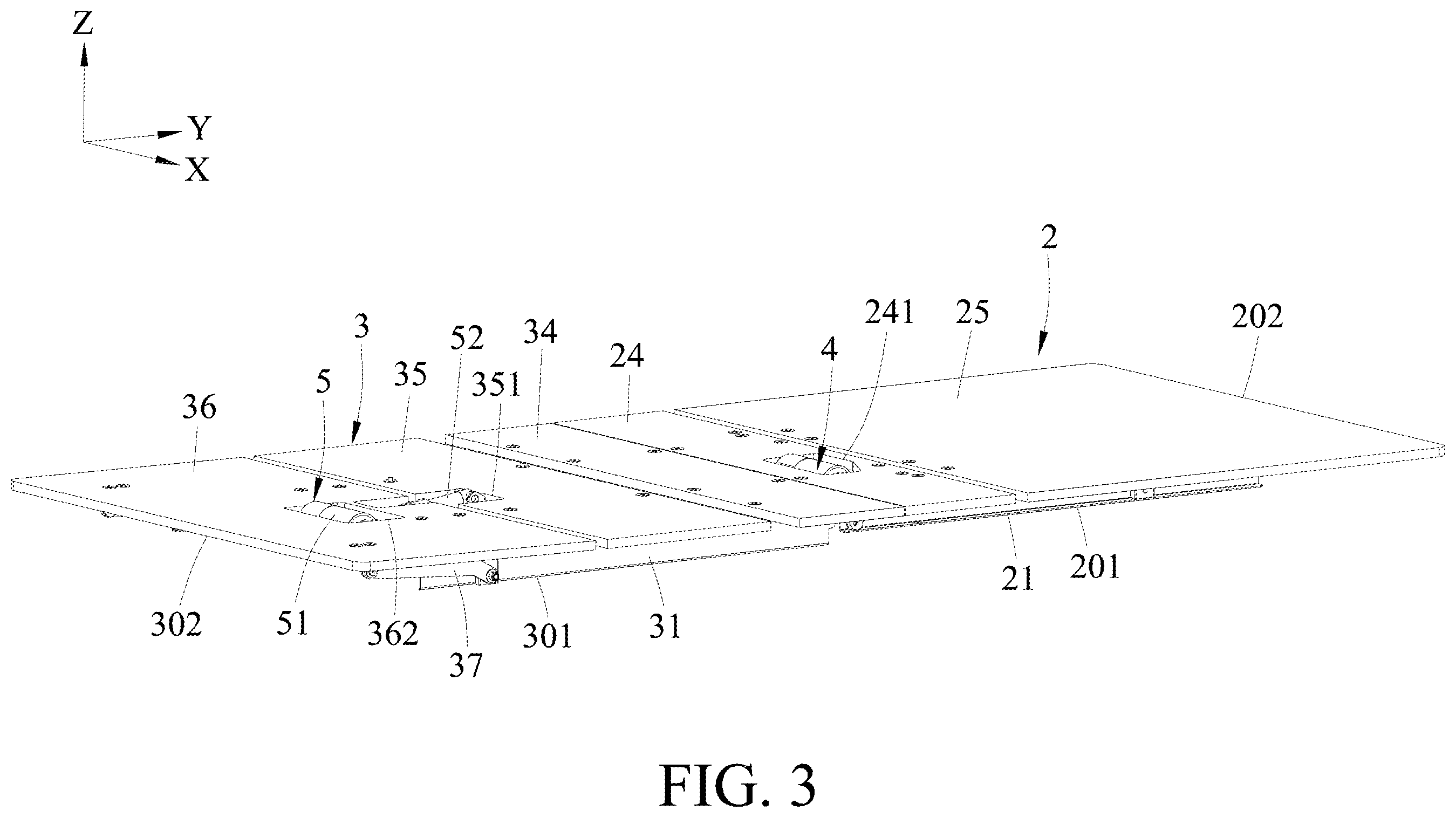 Patent US12426717 Figure 3 – Foldable bed