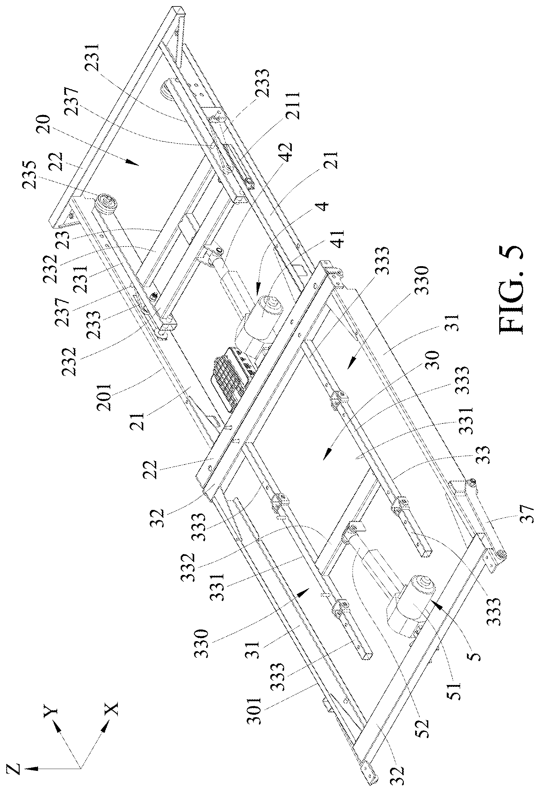 Patent US12426717 Figure 5 – Foldable bed