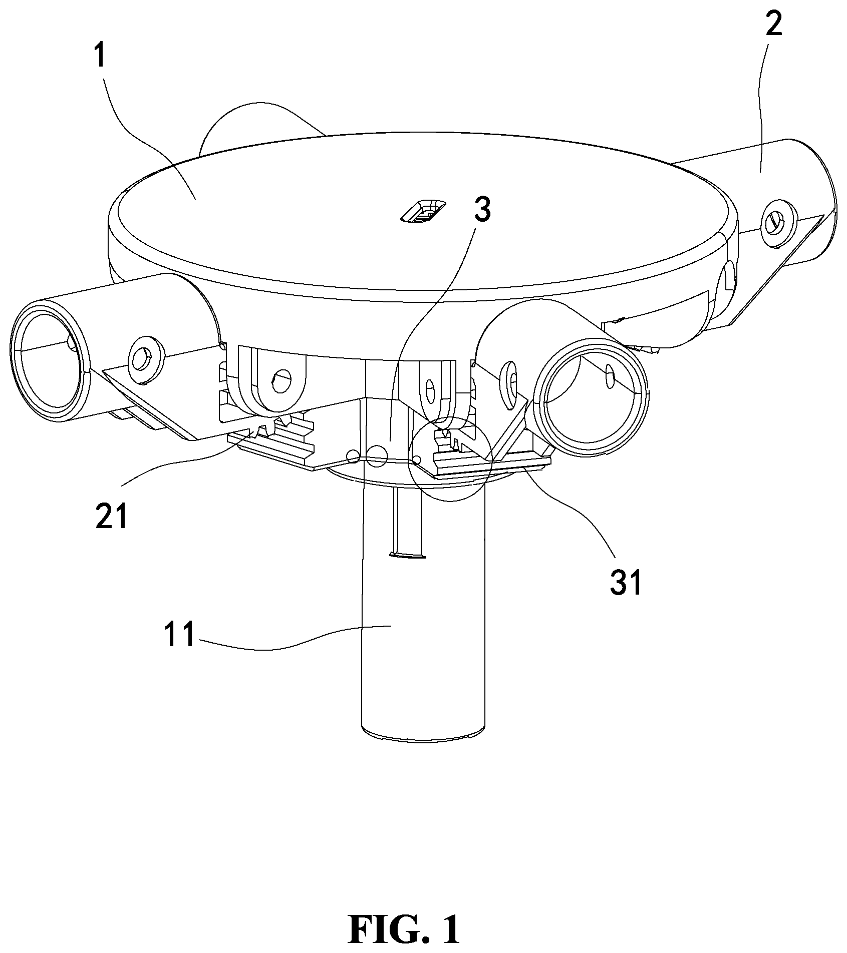 Patent US12426721 Figure 1 – Turnover mechanism, crib frame, and foldable crib