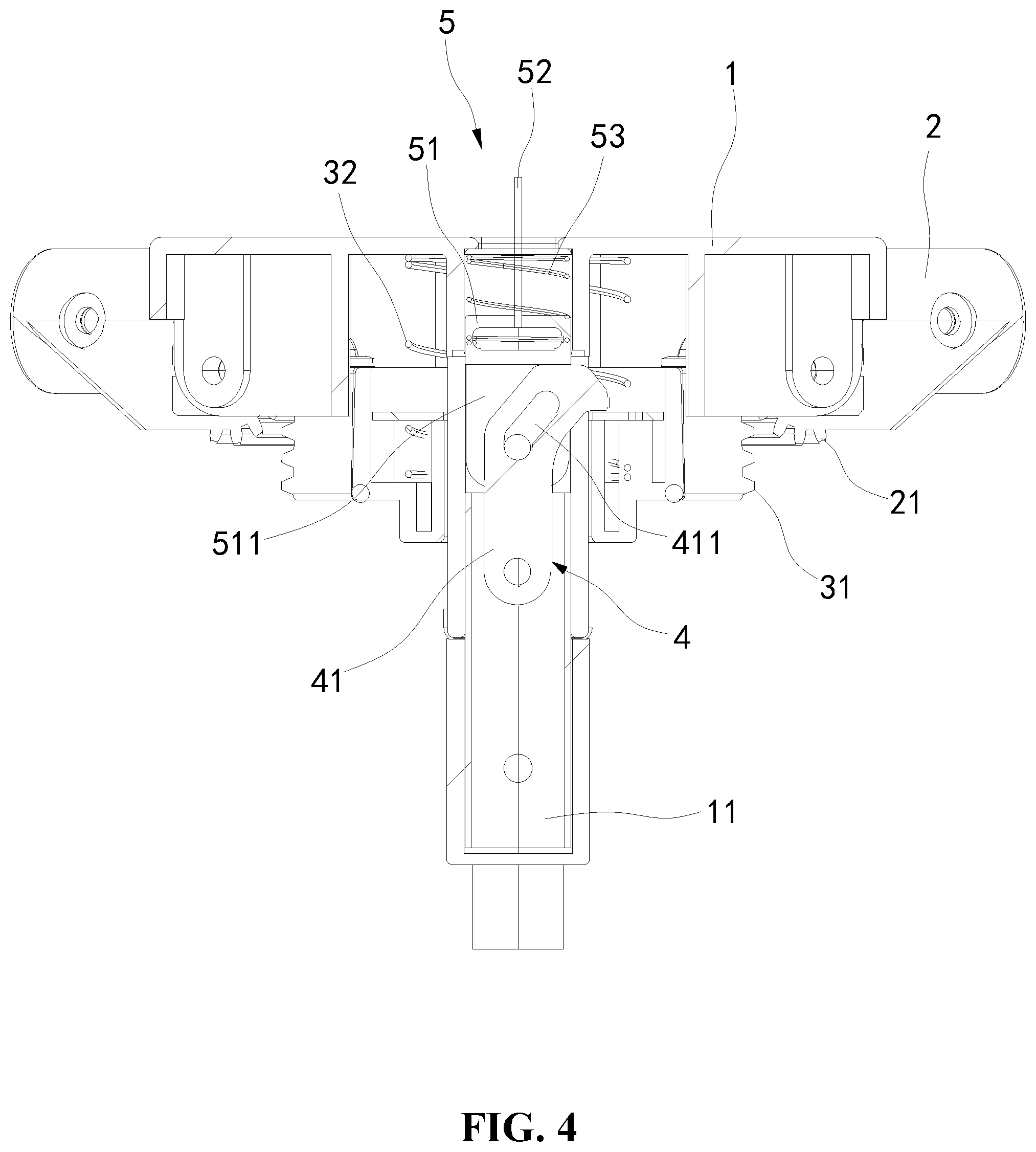 Patent US12426721 Figure 4 – Turnover mechanism, crib frame, and foldable crib